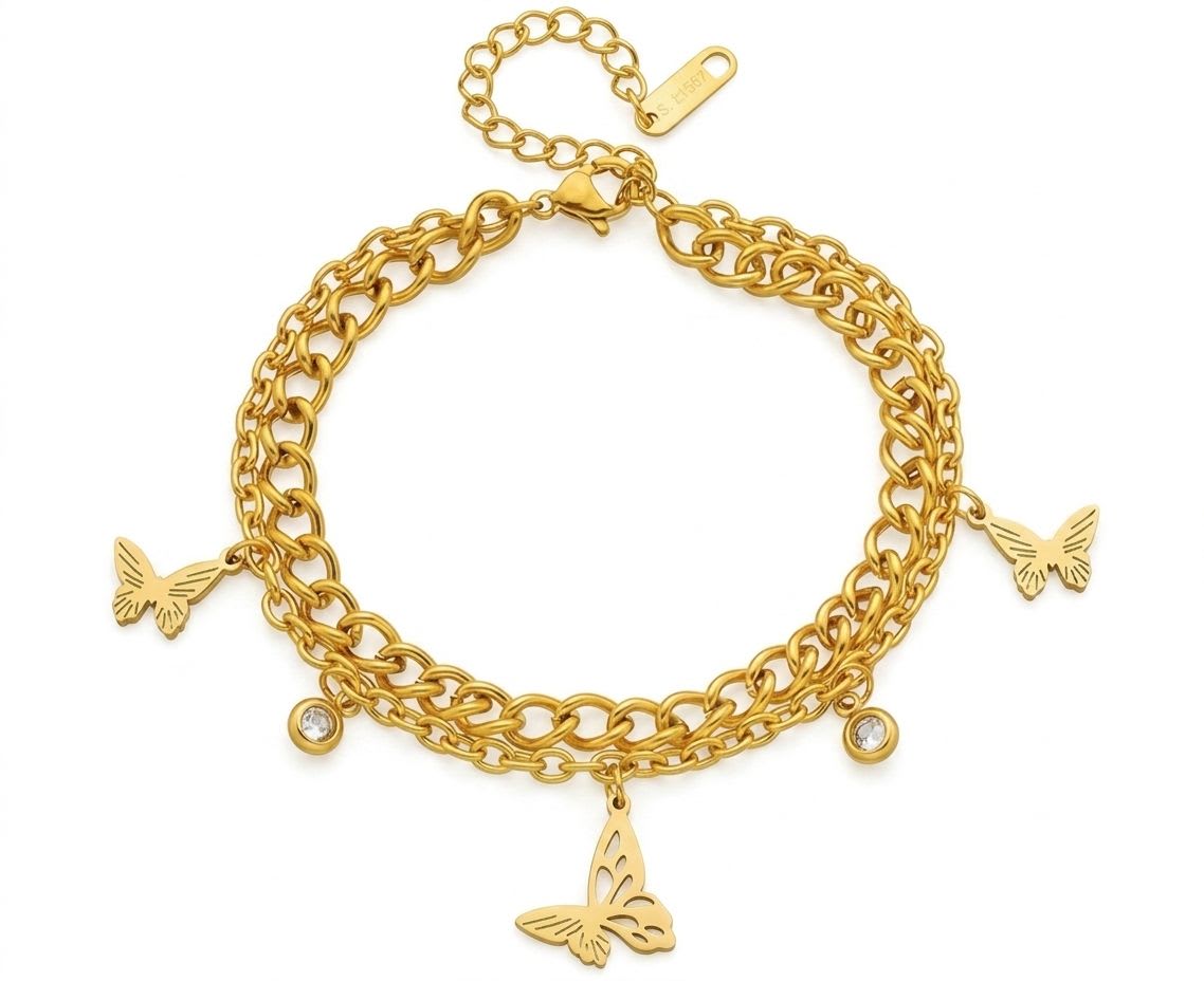 Bracelet à Pendentif Papillon  