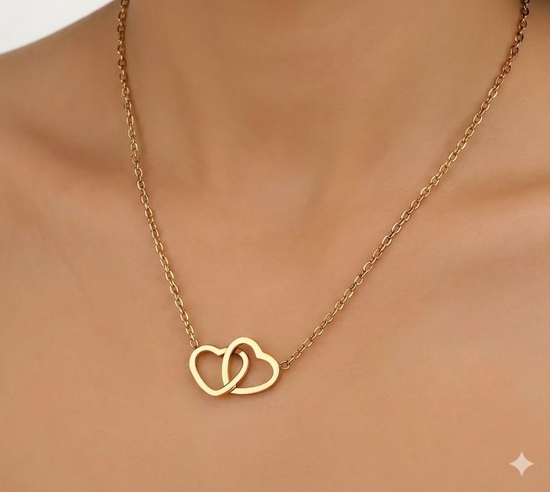 Collier élégant deux cœurs