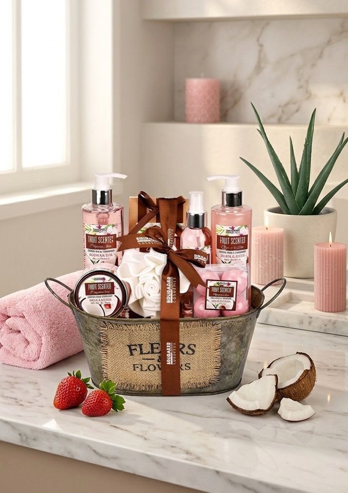 Coffret Spa Élégance Rose 10 Pièces 