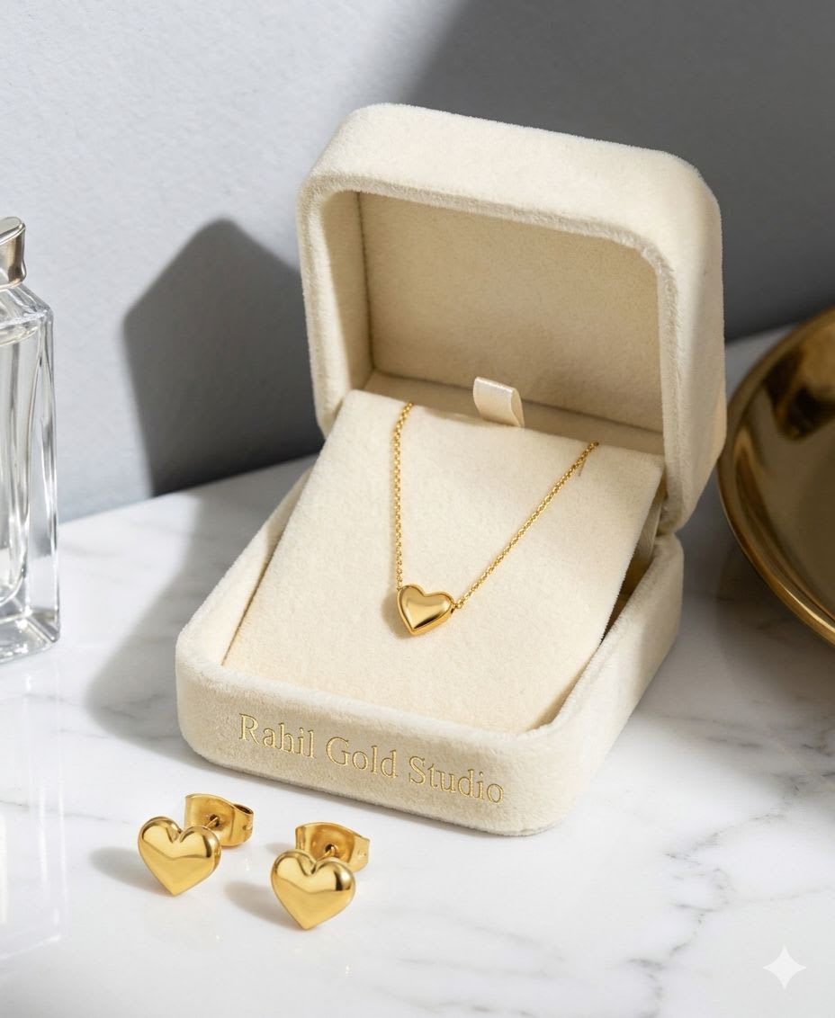 Set élégant de bijoux forme Coeur 