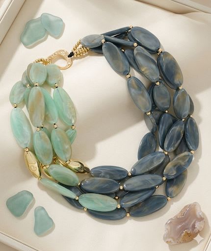 Collier perles ovales