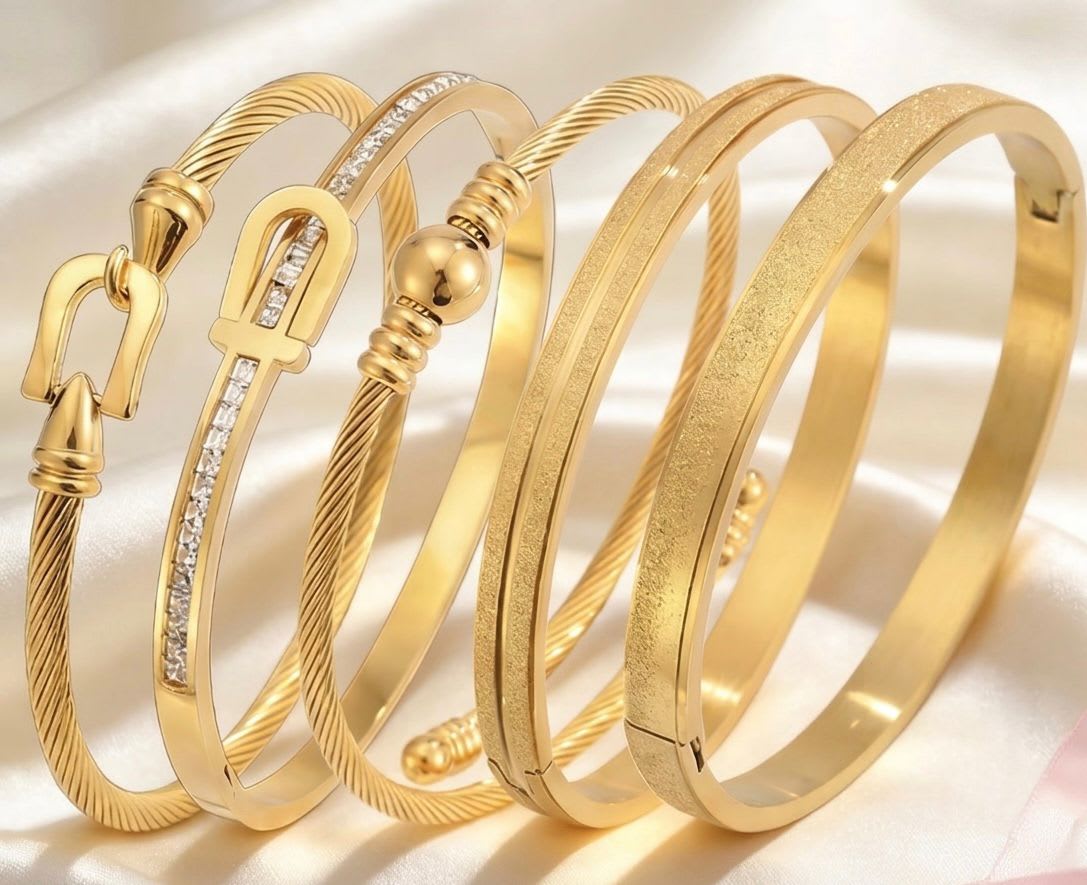Lot de 5 bracelets bicolores