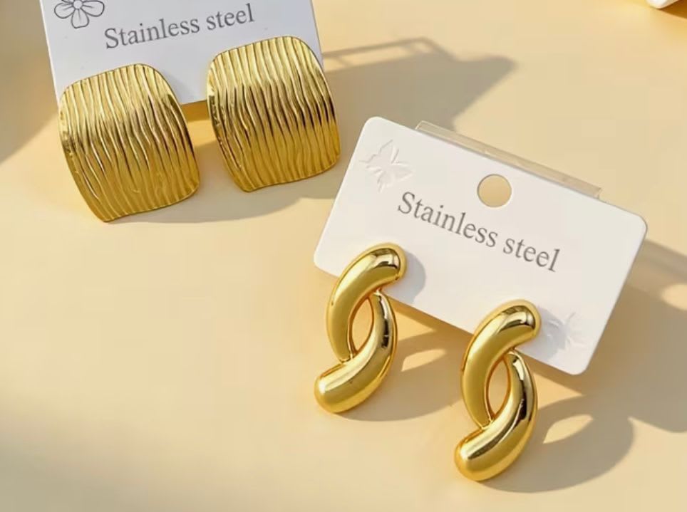 Boucle d'oreilles pleines en acier inoxydable
