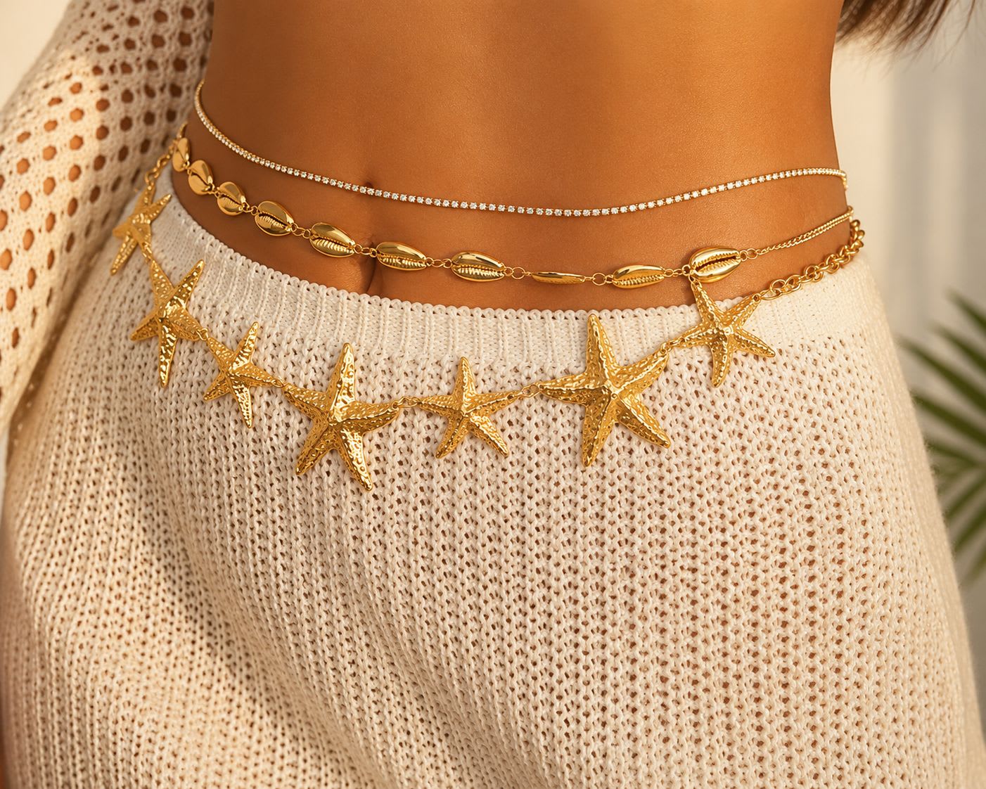 3pcs Chaîne de Taille