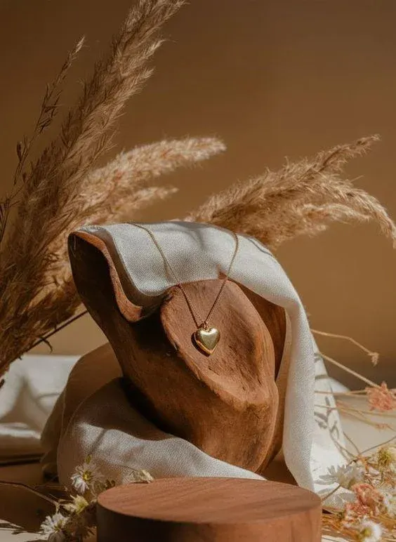 Timeless Gold-Plated Heart Pendant with Sleek Snake Chain