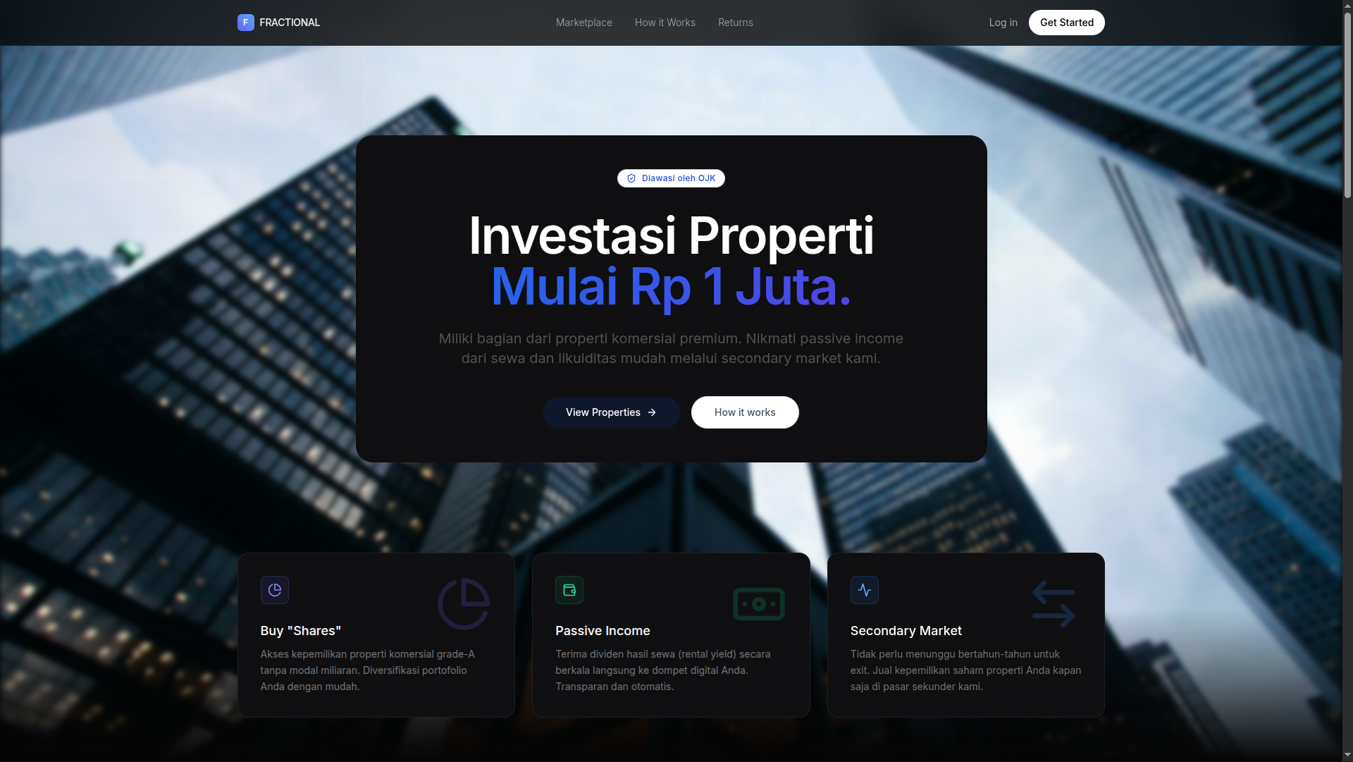 Landing Page Fractional Real Estate Investment