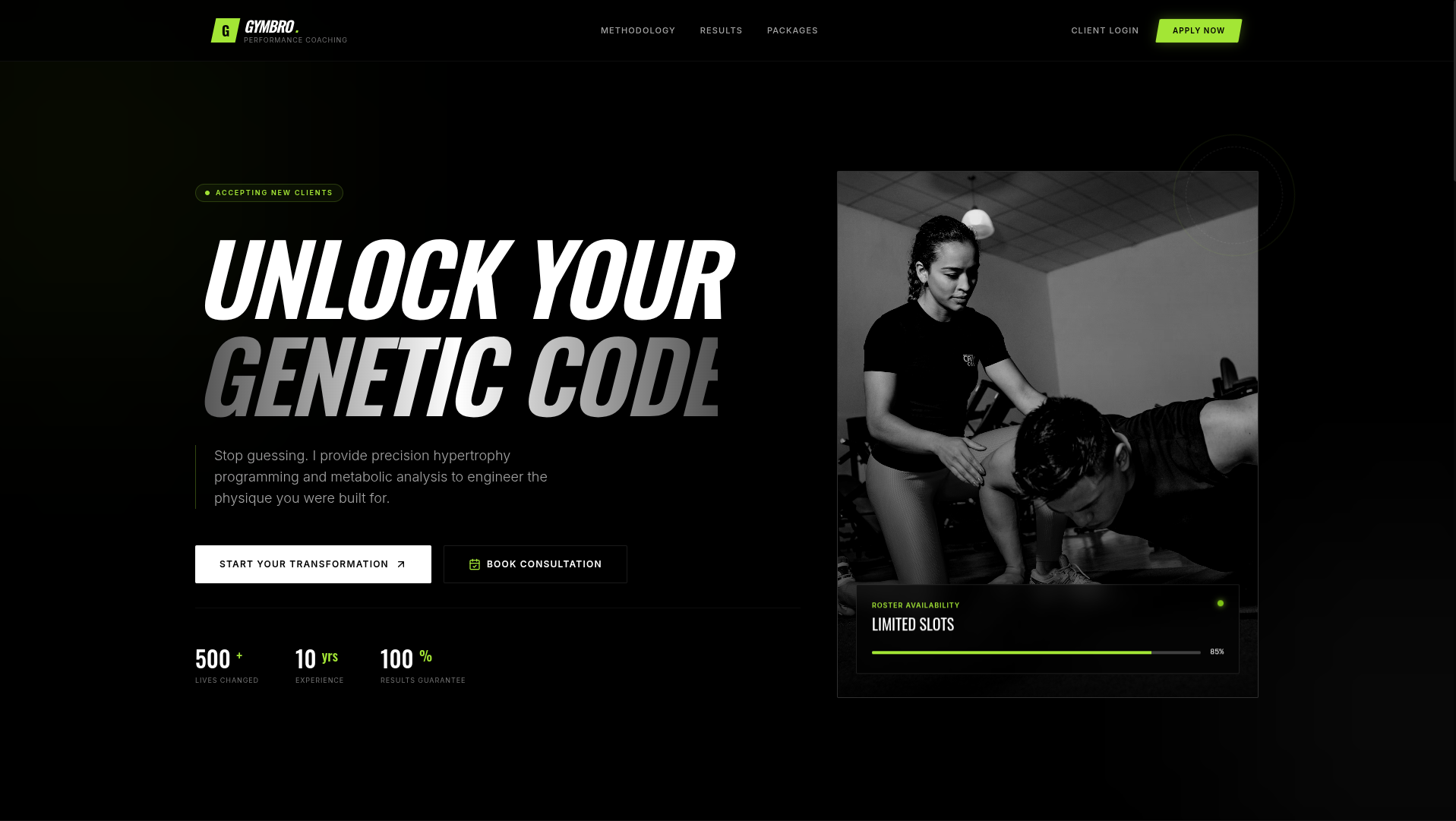 Landing Page GYM