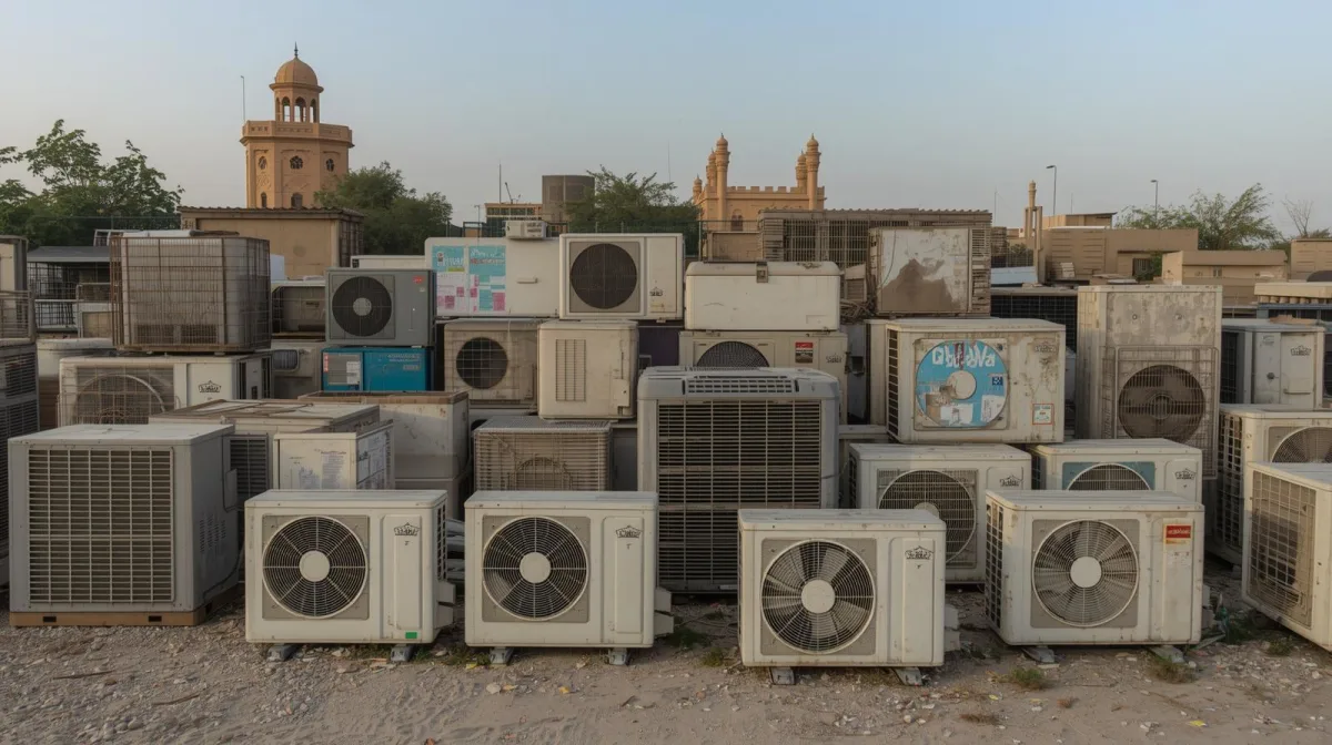 مكيفات سكراب ومستعملة مجمعة في الجبيل، تشمل السبليت والشباك والمركزي.