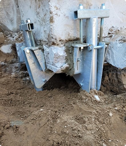 Helical pile installation detail