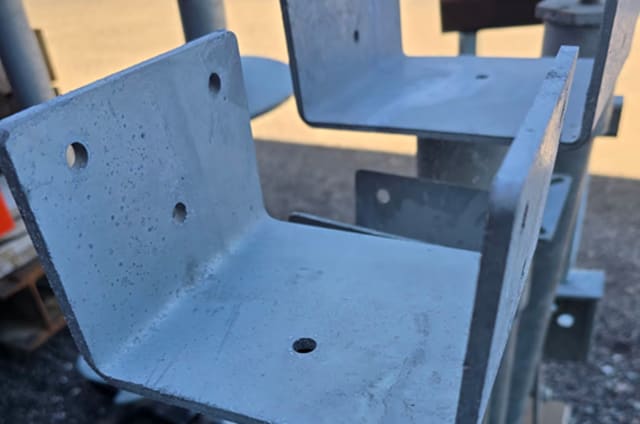Custom fabricated helical pile bracket