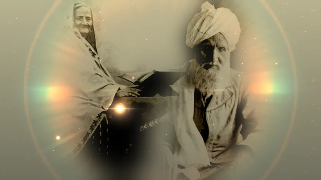 تصویر: علامہ اقبال کے والدِ محترم شیخ نور محمد اور والدہ محترمہ  امام بی بی - بانگِ درا 49: التجائے مسافر از علامہ اقبال مع حلِ لغات و تشریح