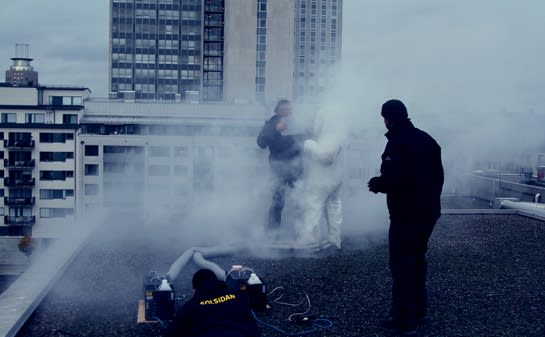 Smokeman on roof