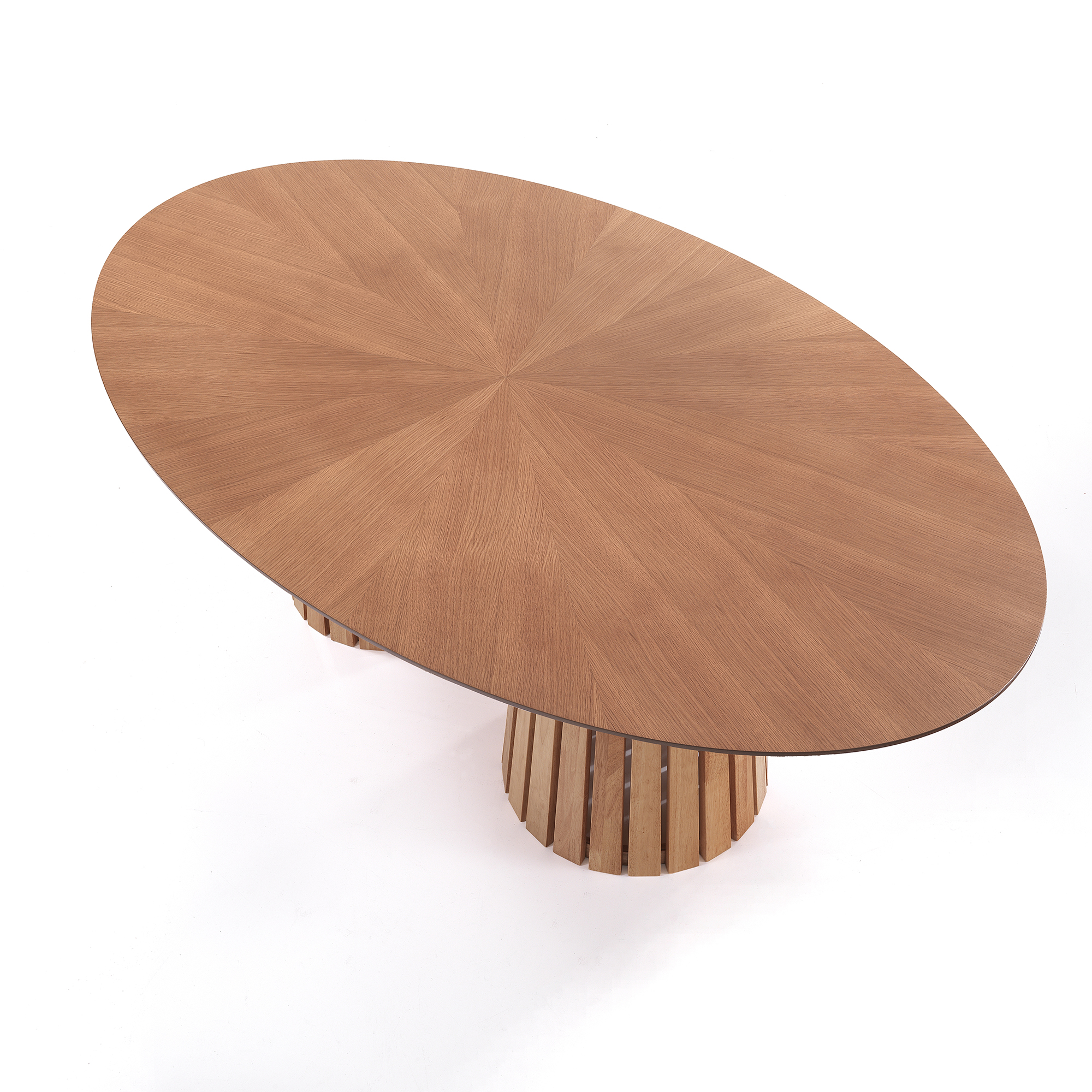 TAVOLO OVALE MALTA WALNUT LEGNO NOCE/ROVERE PIANO INTARSIATO ORESTELUCHETTA - Foto 10 di 13