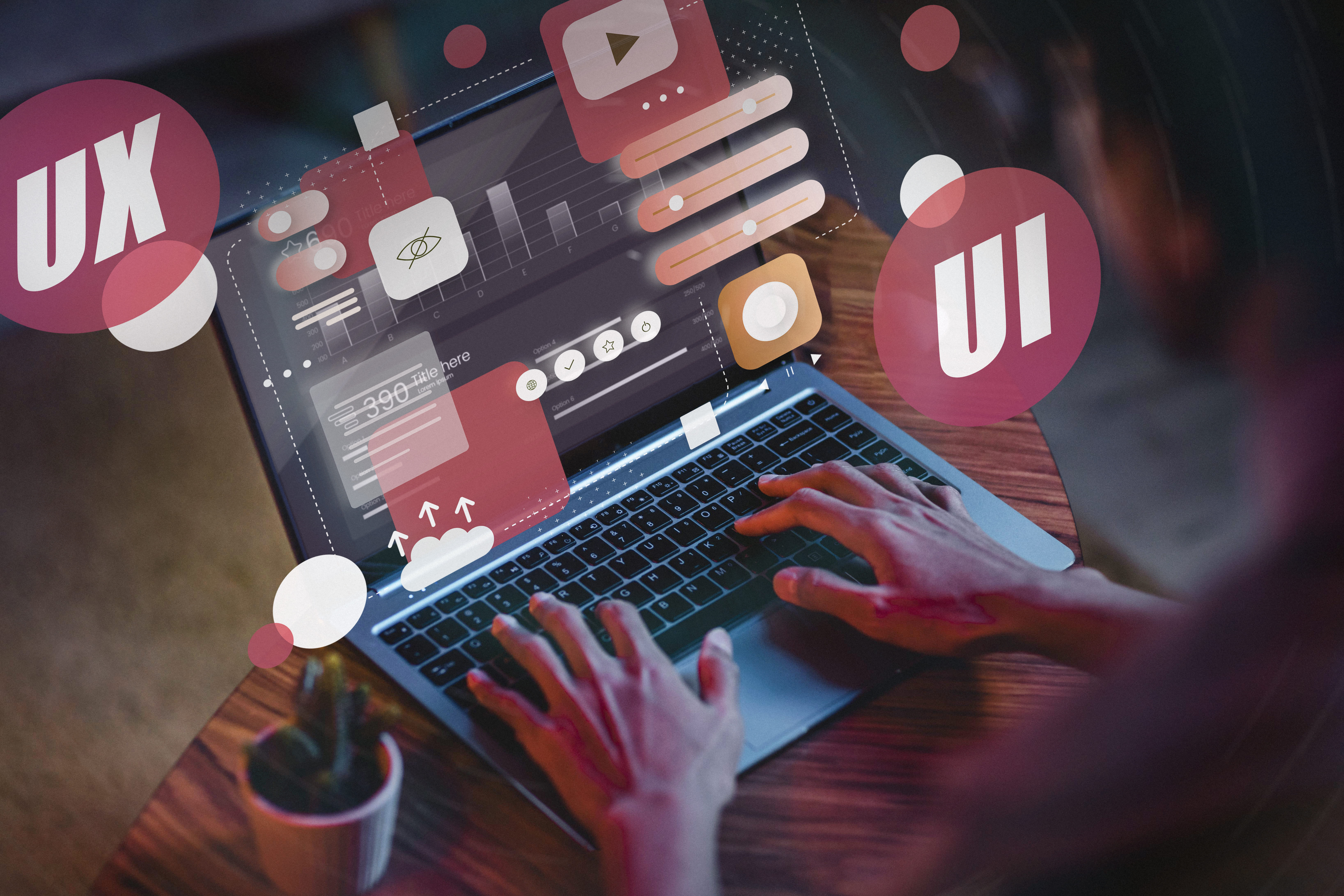 Représentation UI et UX avec ordinateur portable