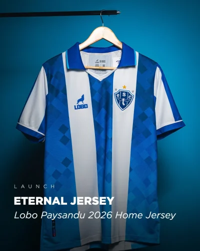 Camisa Paysandu Lobo Home Azul e Branco