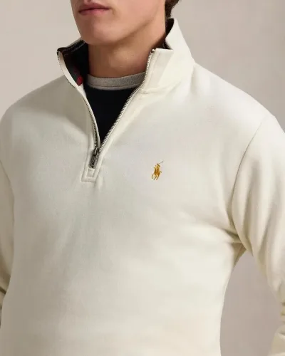 Moletom Polo Ralph Lauren Quarter Zíper Off-White