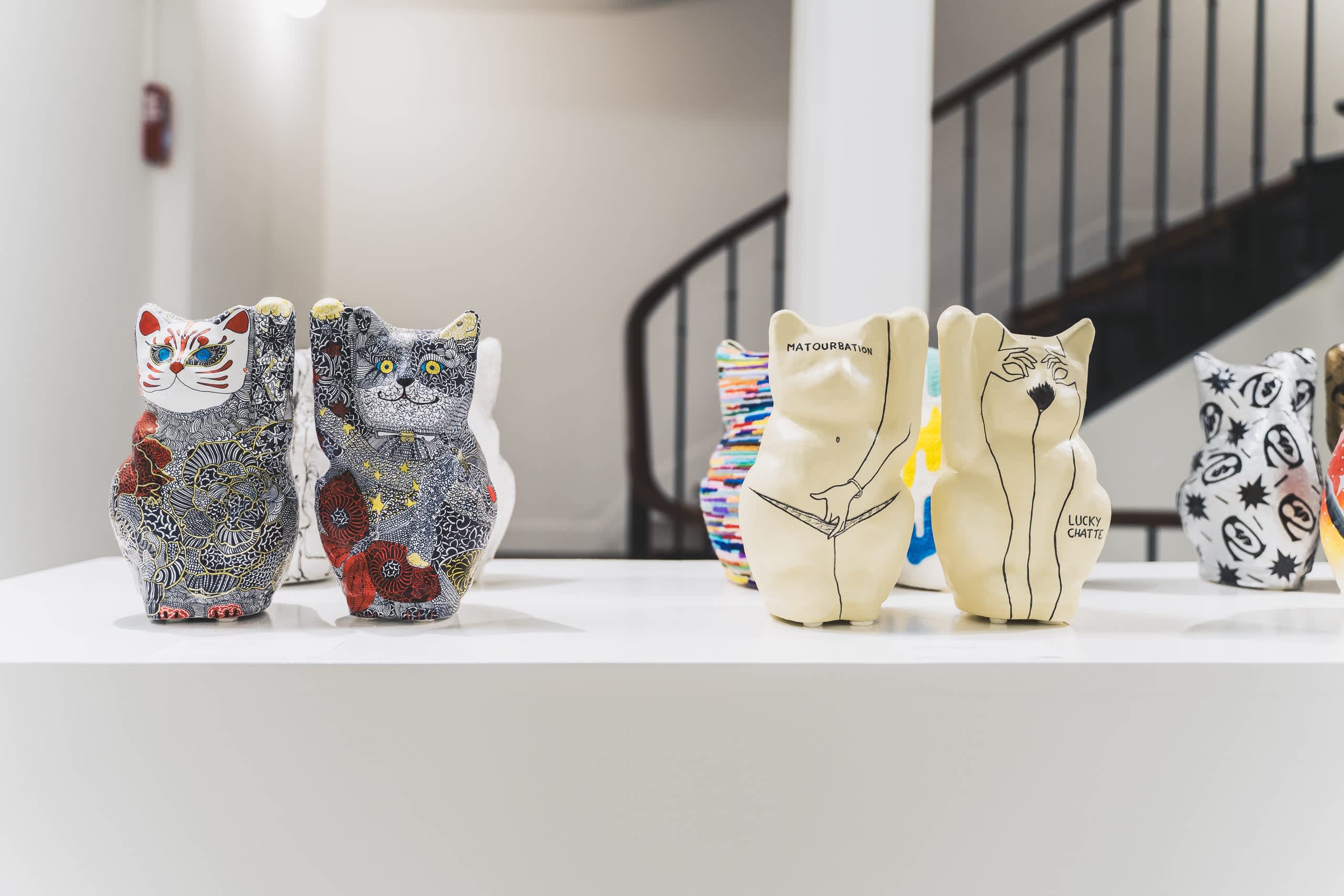 exposition a lucky cat art exhibition - Sato creative - Paris - artistes français-japonais- sid lee
