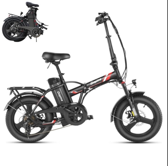 VIVI Gopina Electric Bike side view featuring wide fat tires and sturdy folding frame design