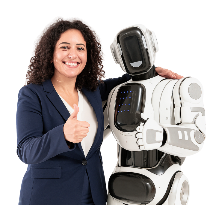 Dirigeante collaborant avec IA