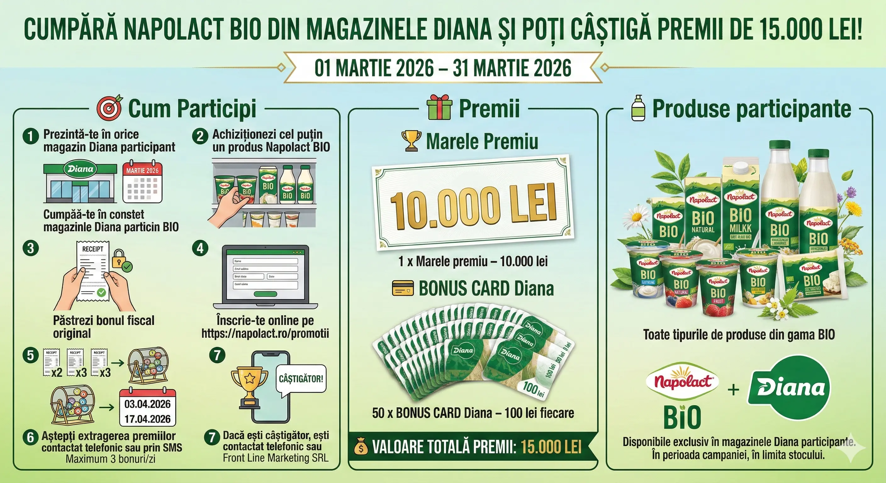 Câștigători Concurs – Napolact BIO de la DIANA – Câștigă pr... - Rezultate | Concursier