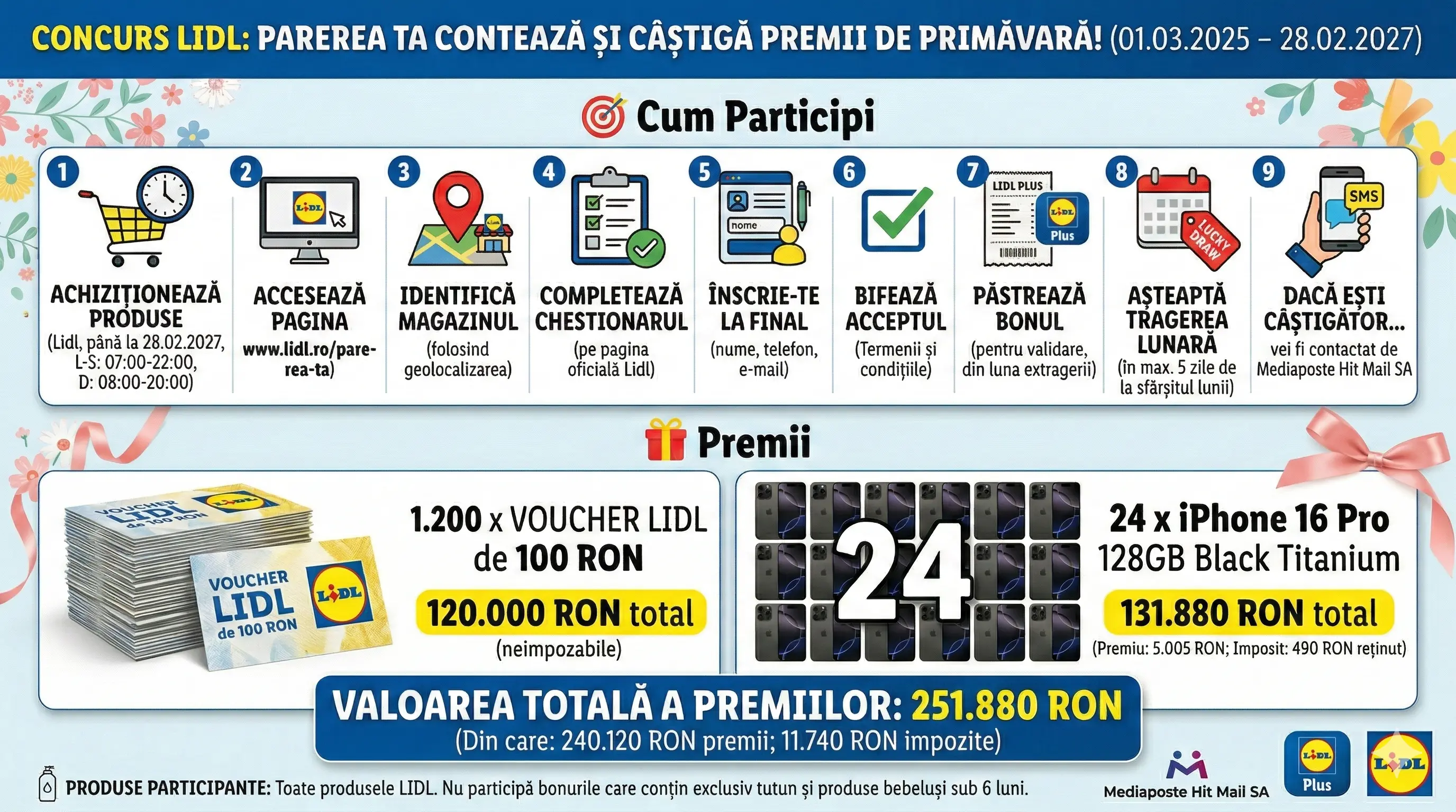 Concurs – Părerea ta contează de la Lidl – Câștigă premii până pe 28 februarie 2027 - Concur...