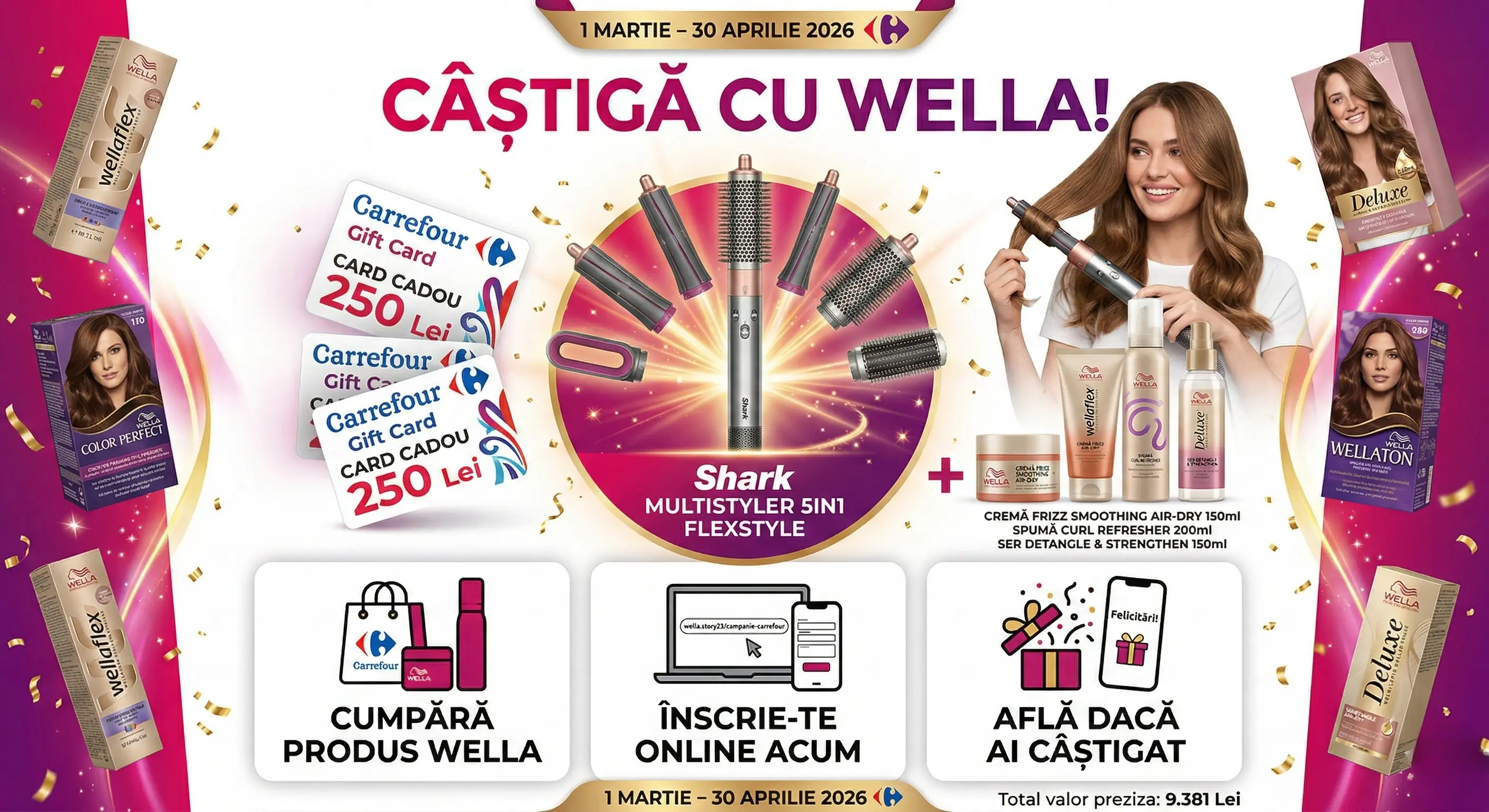 Concurs – Achiziționezi minimum un produs Wella de la Carrefour – Câștigă premii până pe 30 ...