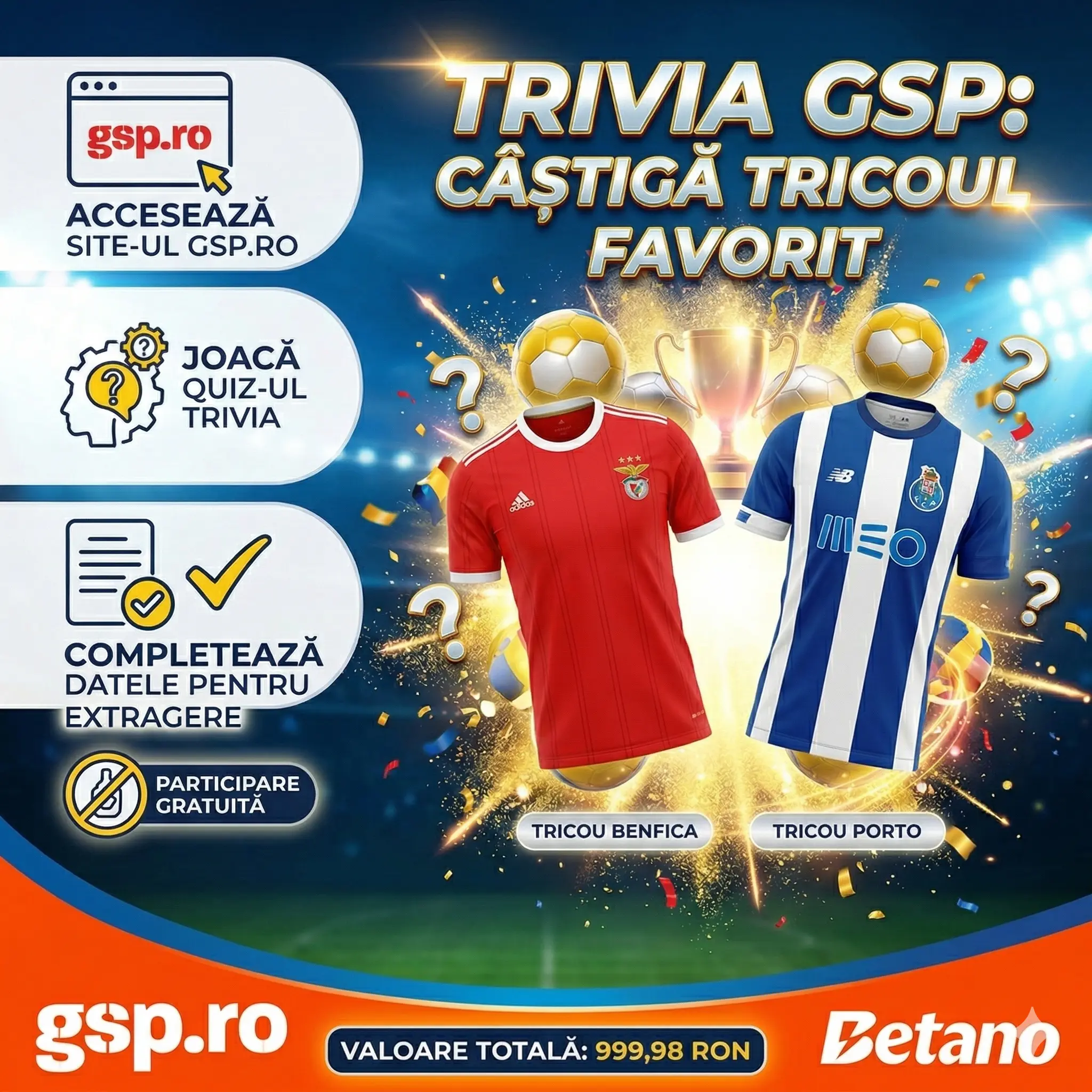 Câștigători ⚽ Câștigă tricoul lui Porto sau Benfica cu GSP! ✨ - Rezultate | Concursier