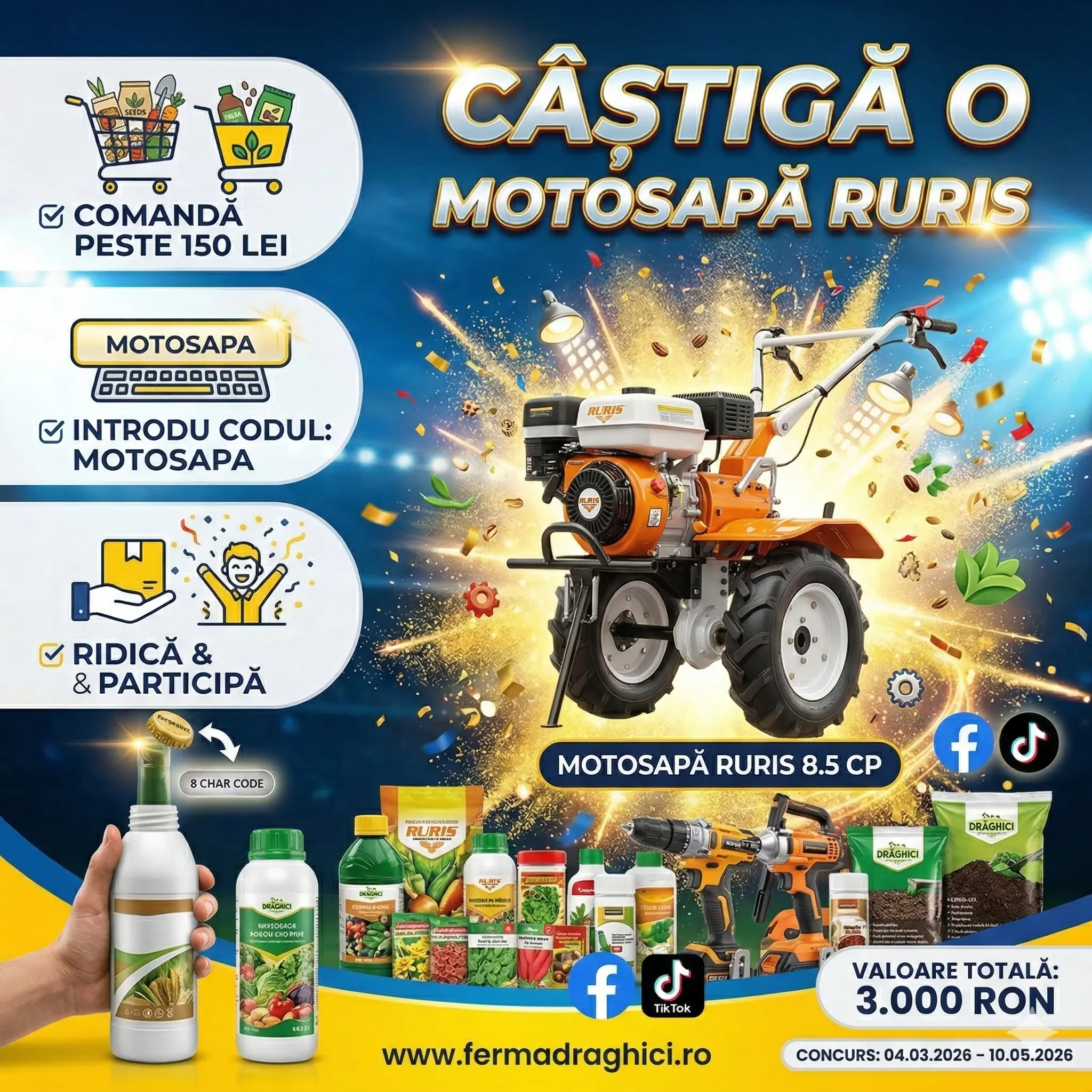 Concurs – Plasezi o comandă de minim 150 lei de la fermadraghici.ro – Câștigă premii până pe...