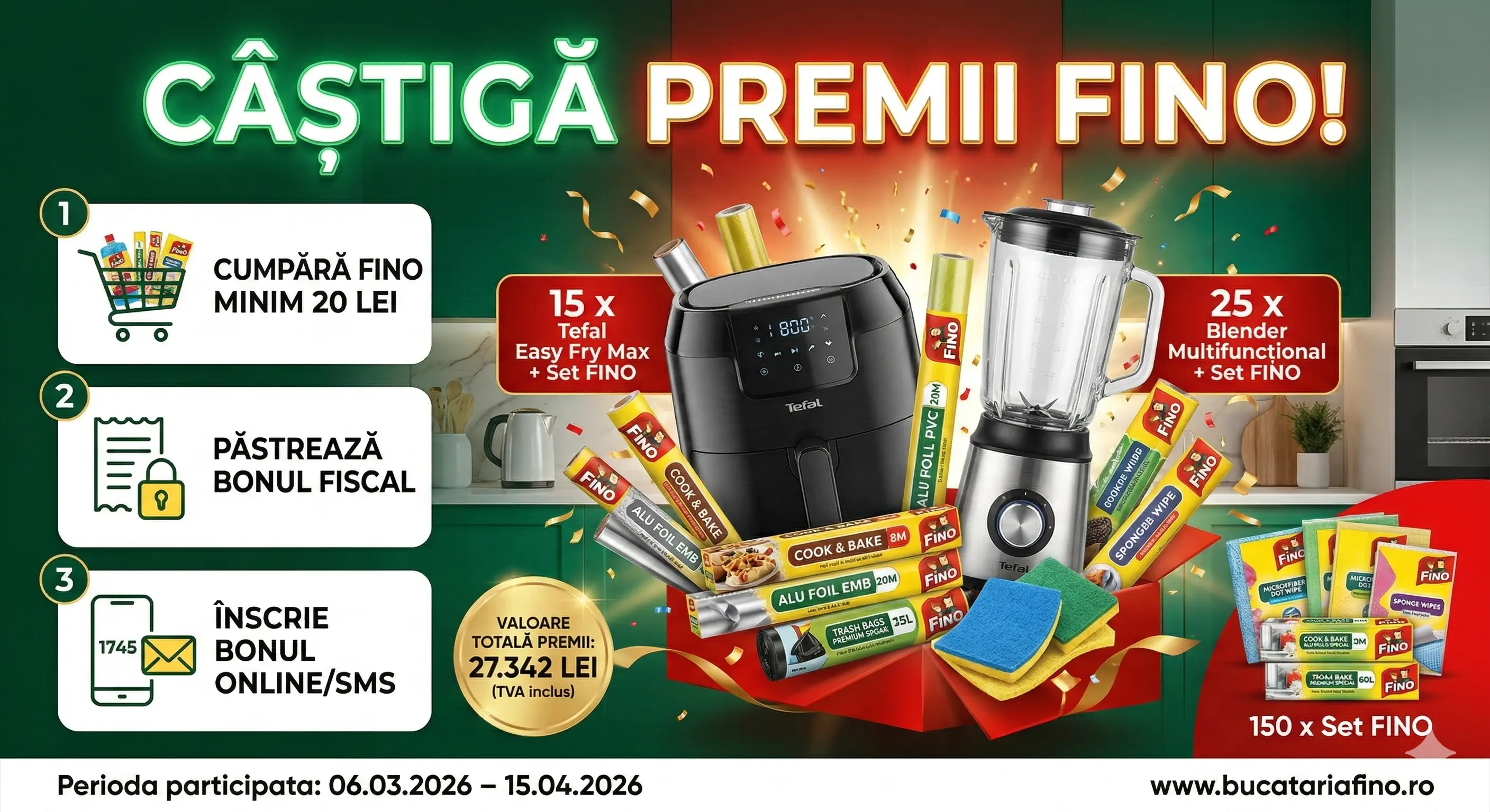 Concurs – Achiziționezi produse FINO de minim 20 lei de la Toate – Câștigă premii până pe 15...