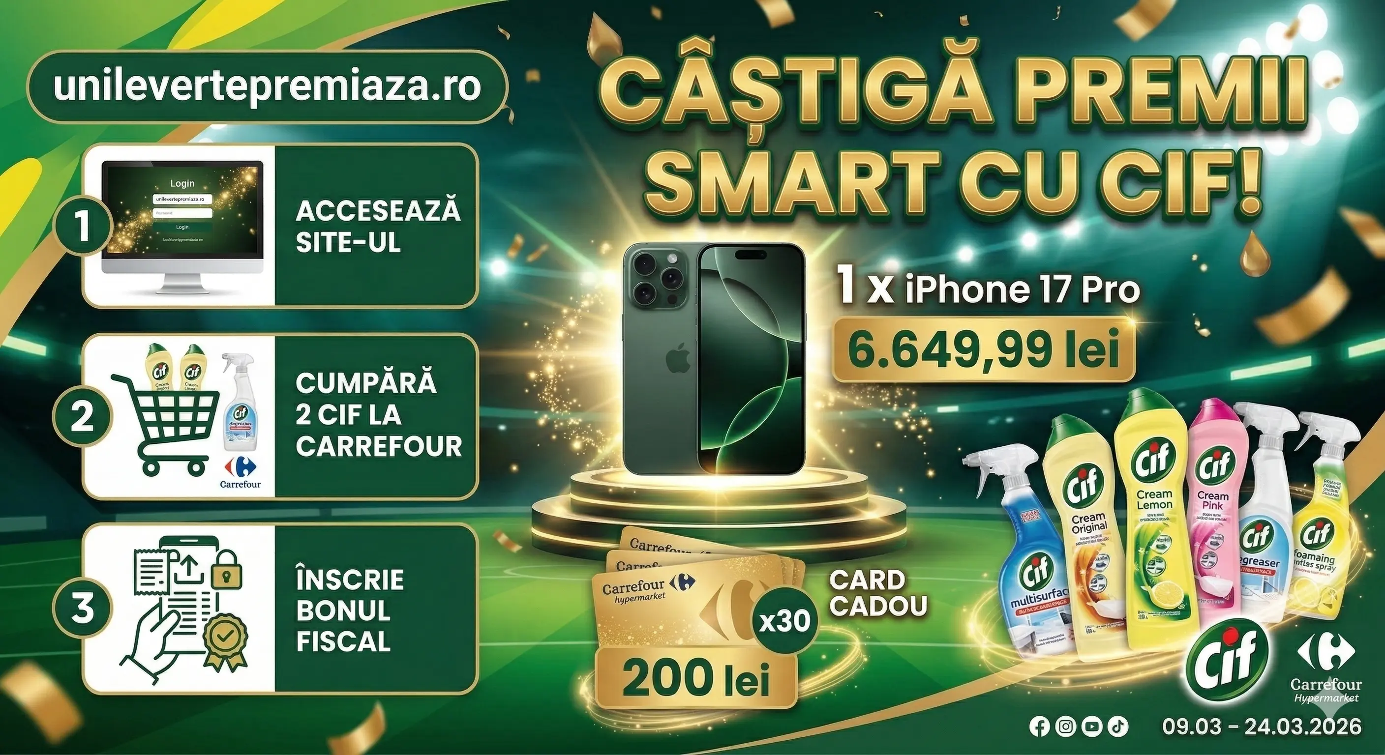 Câștigători Concurs – Achiziționezi  două produse Cif de la... - Rezultate | Concursier