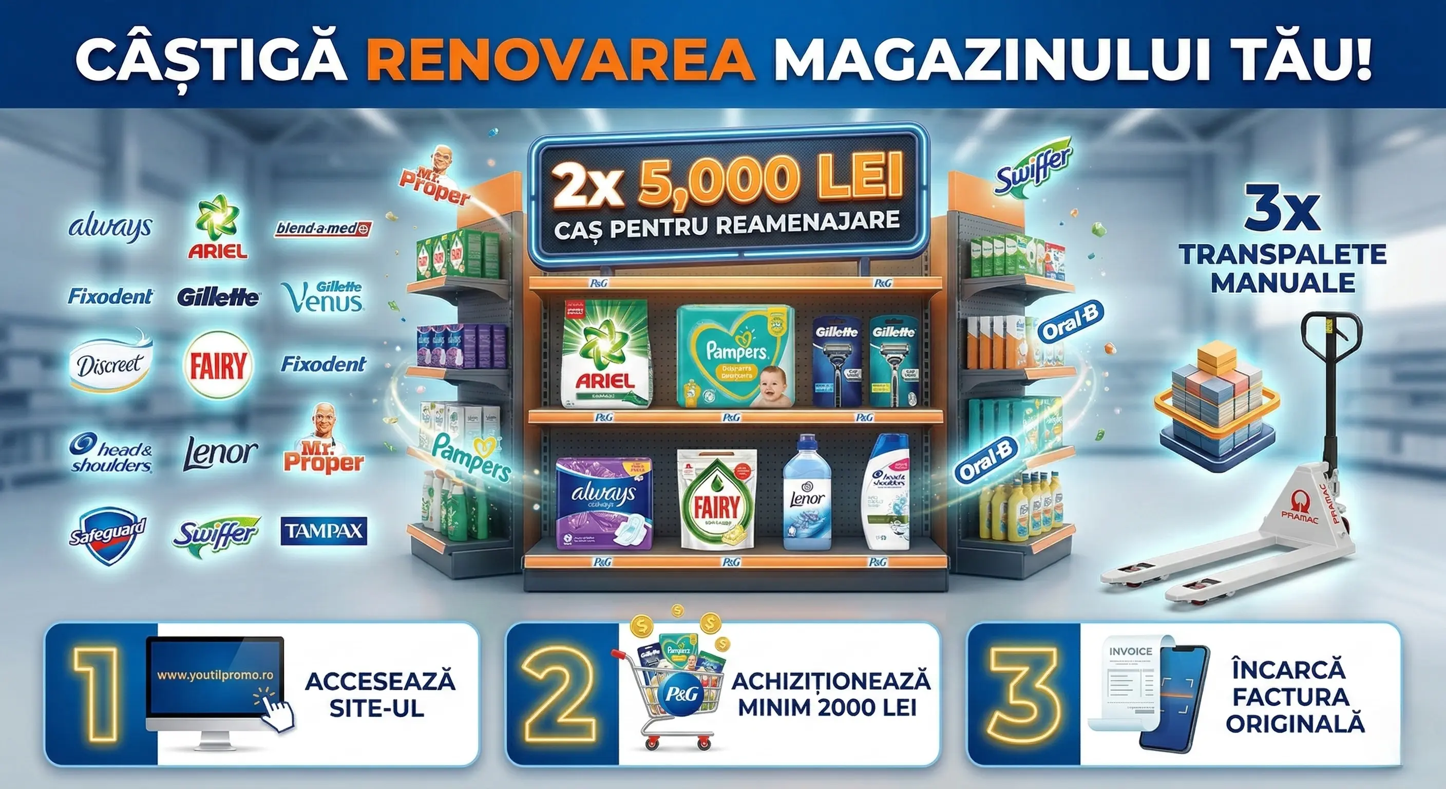 Concurs – Achiziționează produse P&G de minim 2000 lei de la Magazine participante regulamen...