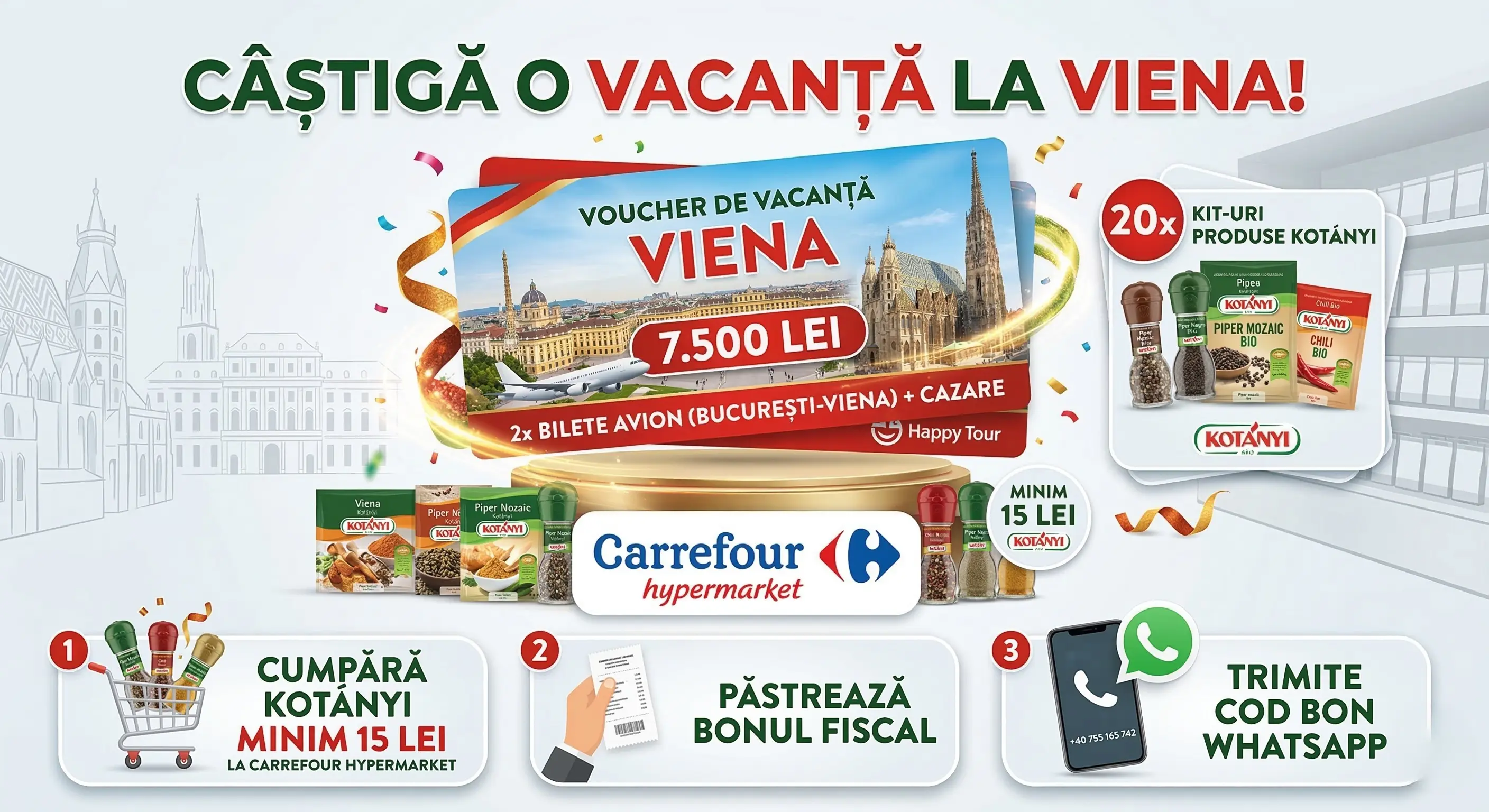 Concurs – Achiziționezi produse Kotányi de minimum 15 lei de la Carrefour – Câștigă premii p...