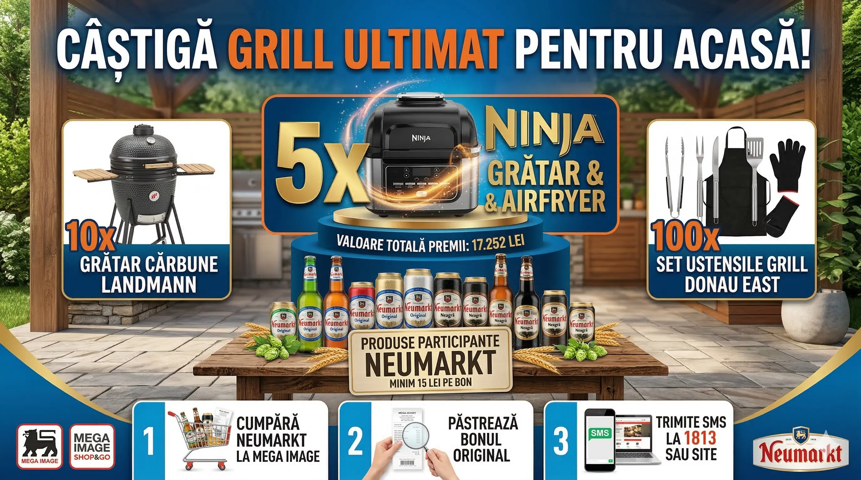 Concurs – Achiziționezi  bere Neumarkt de minim 15 lei de la Mega Image, Shop&Go – Câștigă p...