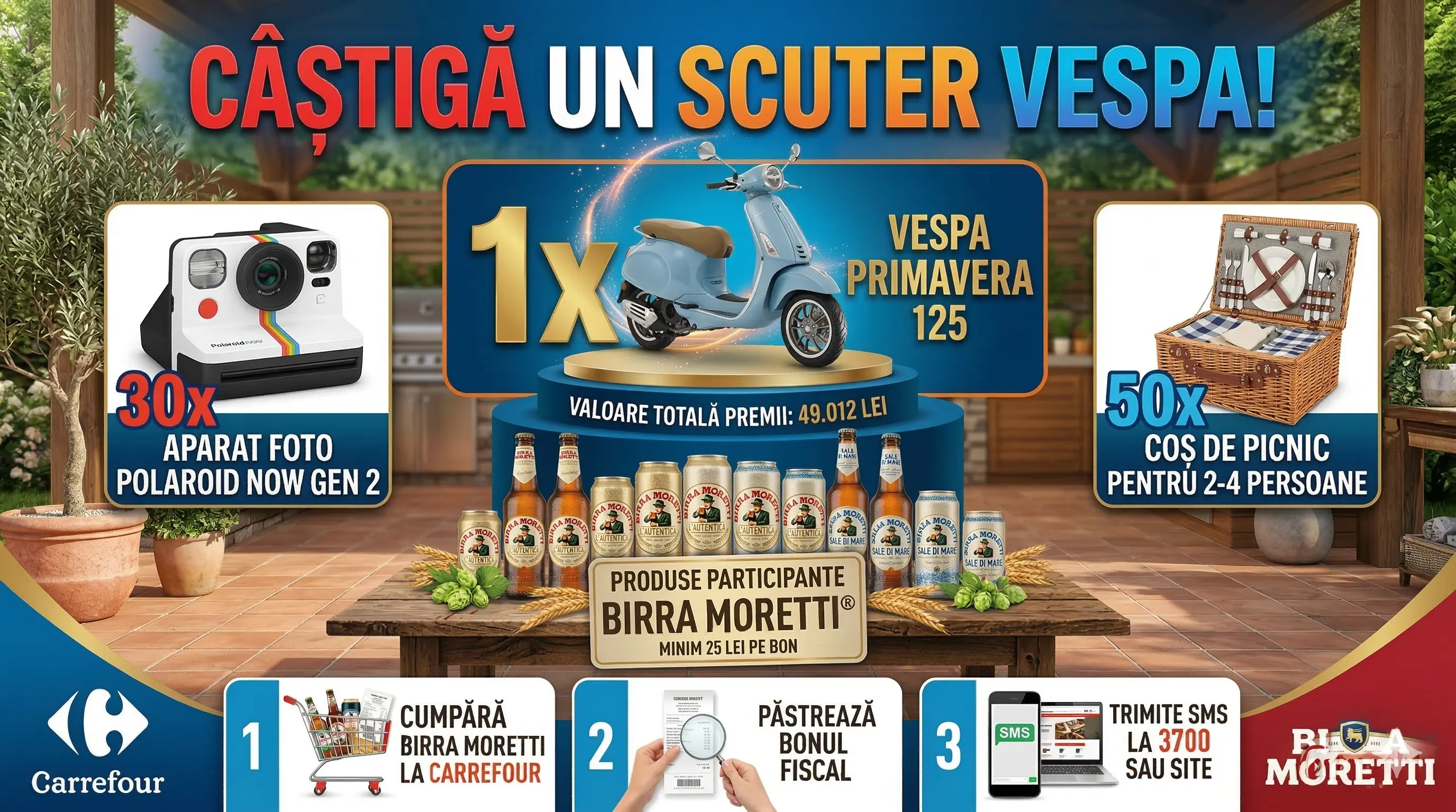 Concurs – Achiziționezi Birra Moretti de minim 25 lei de la Carrefour – Câștigă premii până ...