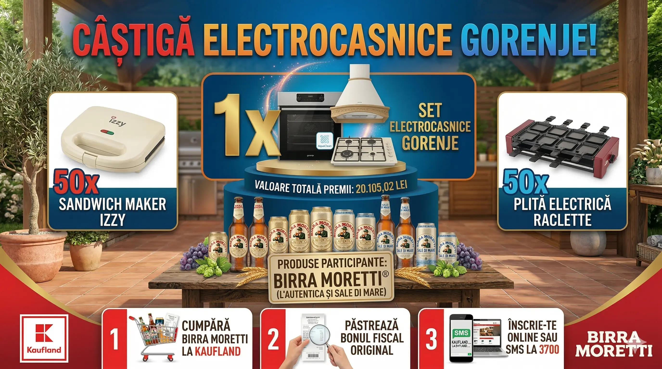 Concurs – Achiziționezi Birra Moretti de minim 25 lei de la Kaufland – Câștigă premii până p...