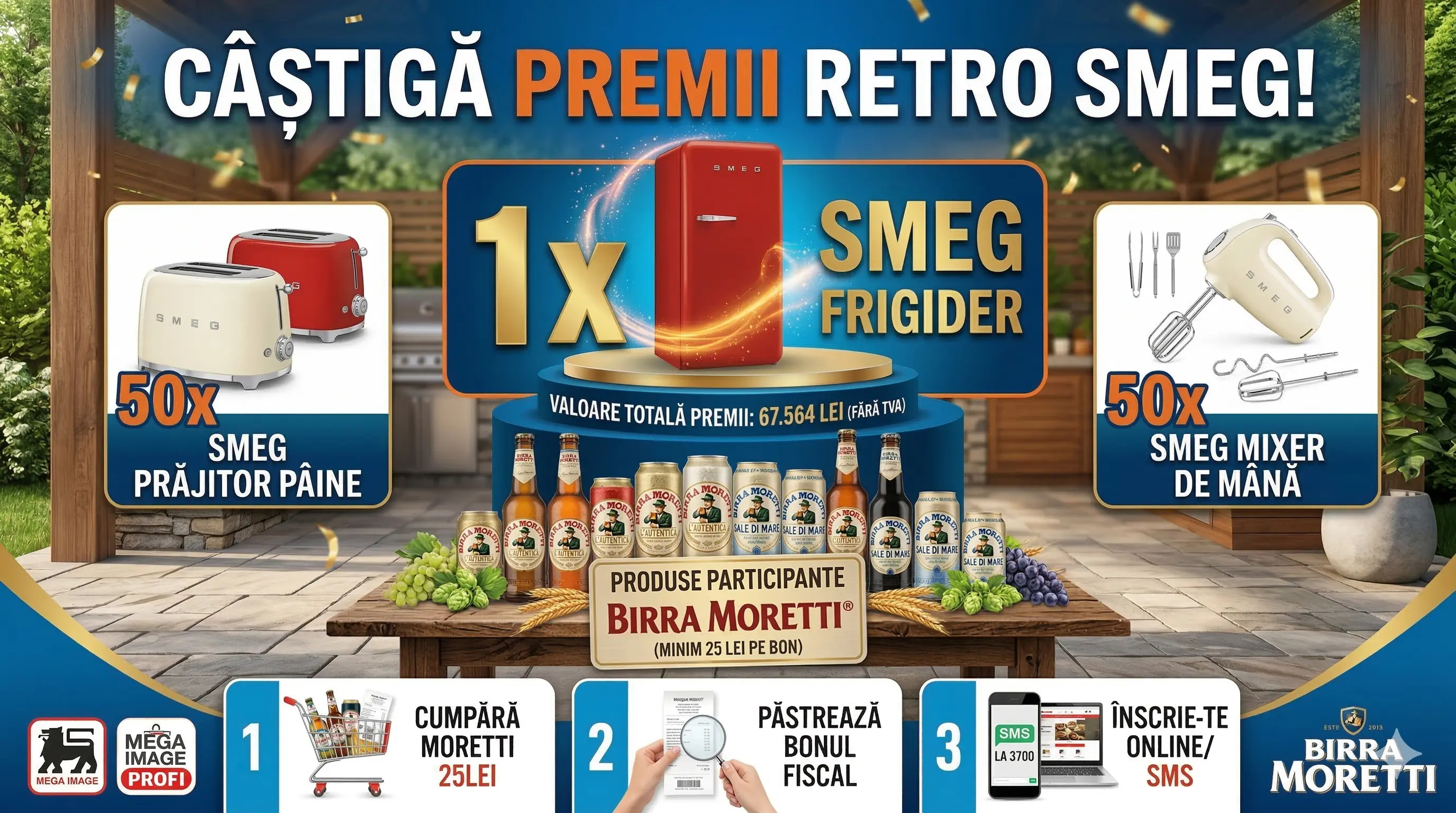 Concurs – Achiziționezi Birra Moretti de minim 25 lei de la Mega Image, Shop&Go, Profi – Câș...