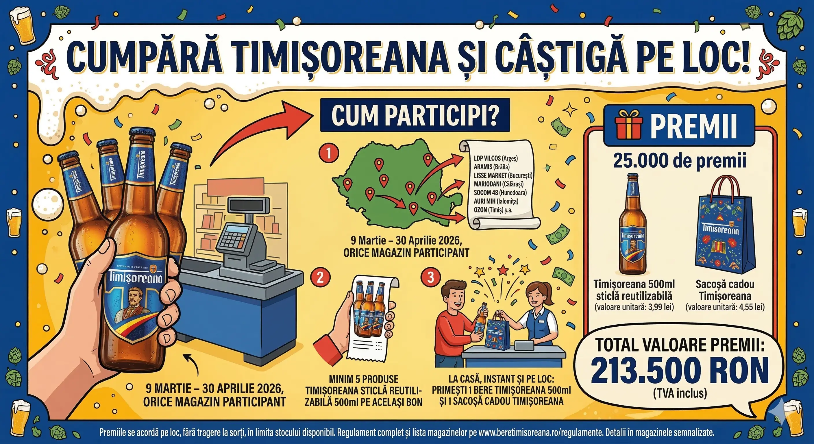 Ofertă – Achiziționezi minimum 5 produse Timișoreana de la Magazine participante regulament ...