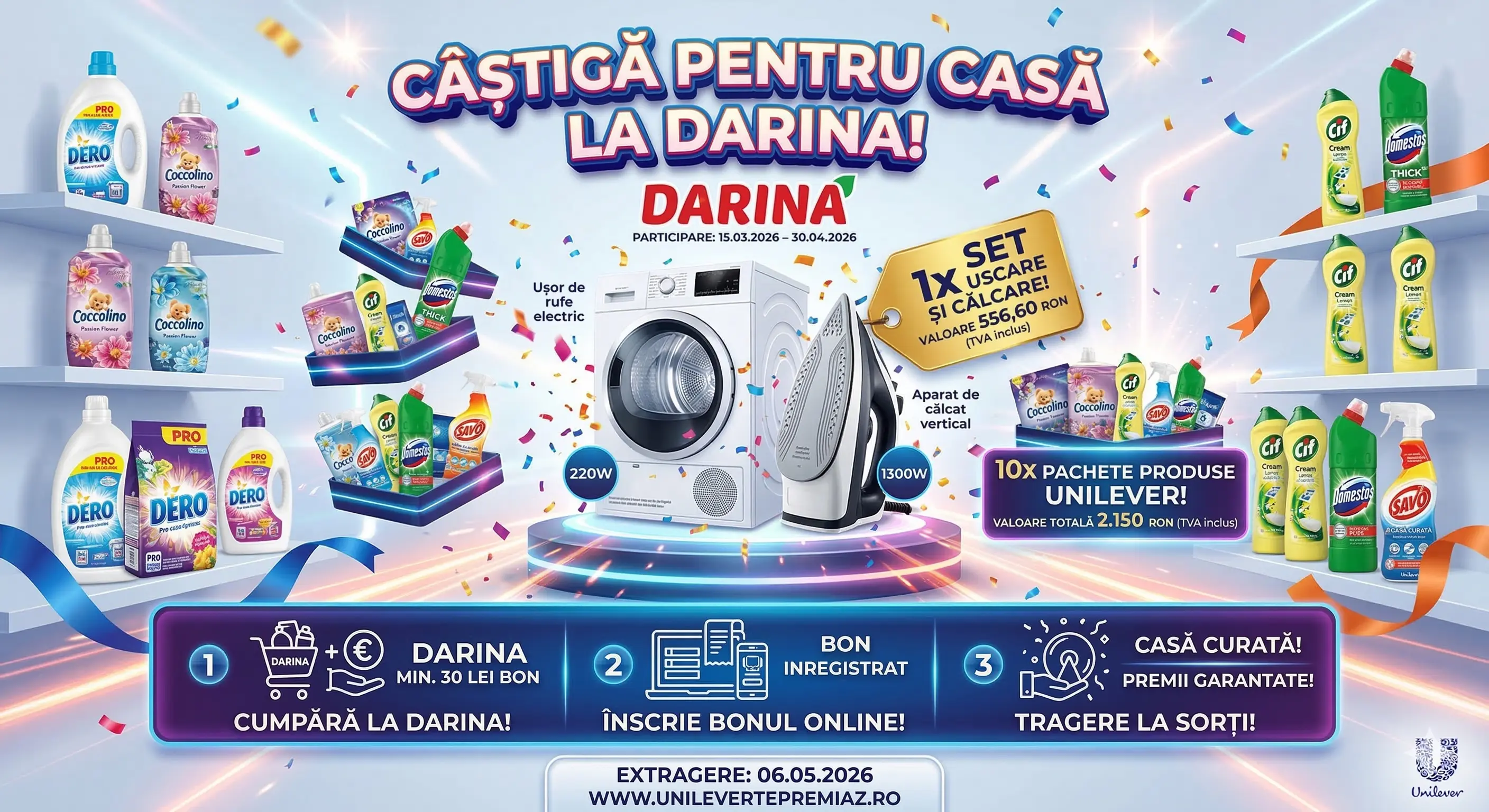 Concurs – Achiziționează produse participante de minim 30 lei de la Darina – Câștigă premii ...