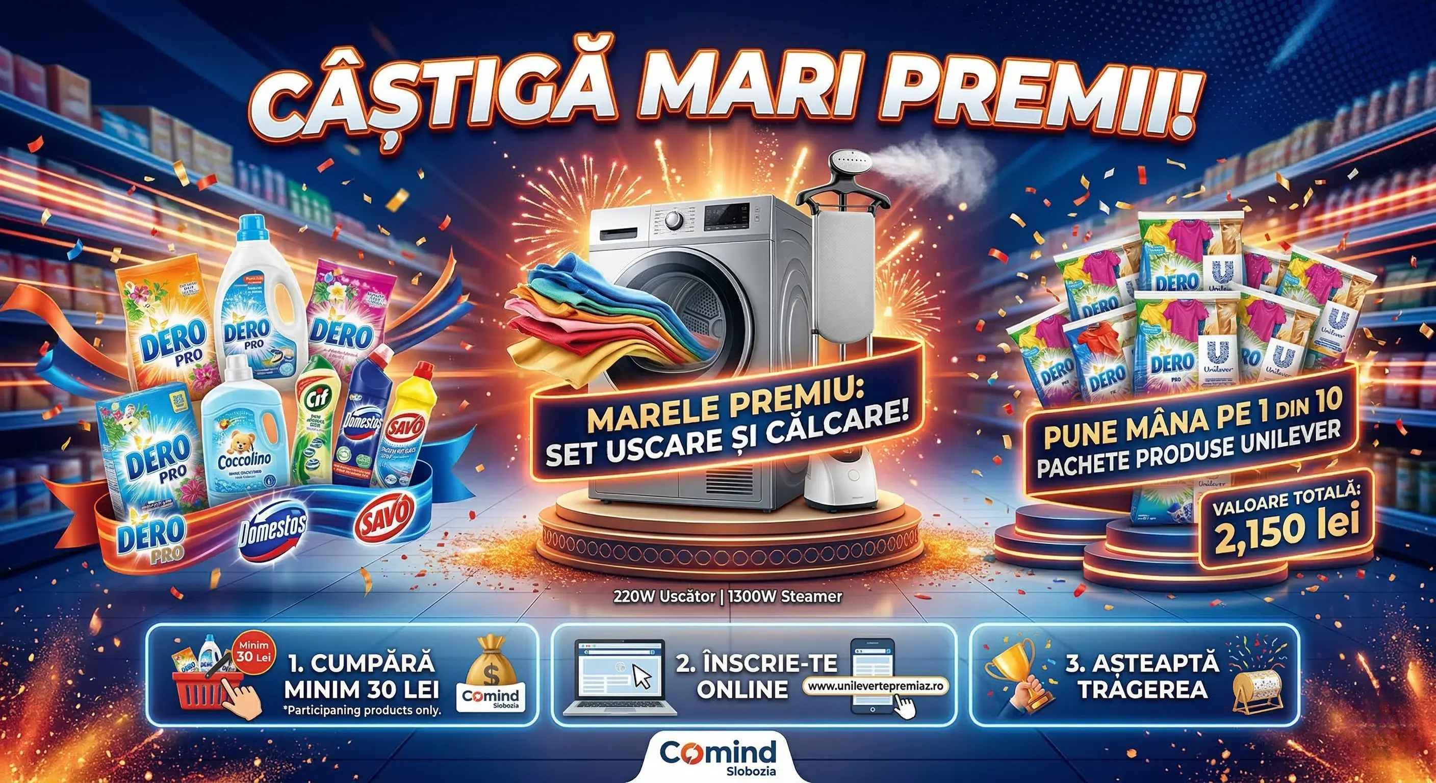 Concurs – Achiziționează produse participante de minim 30 lei de la Comind – Câștigă premii ...