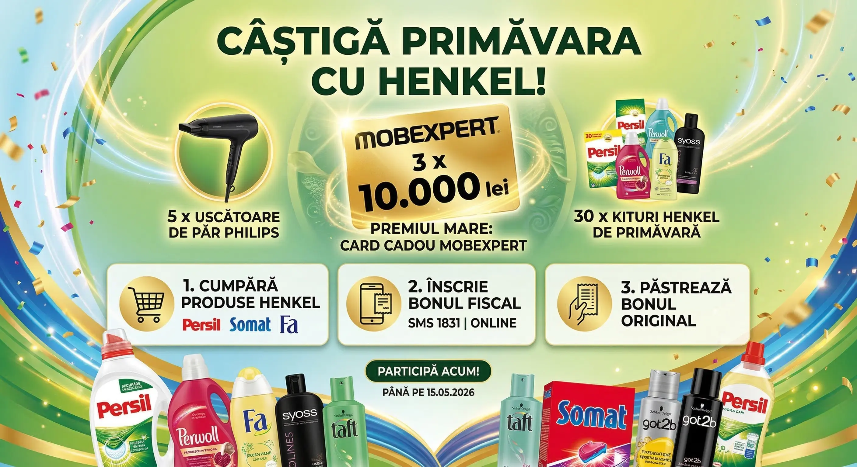 Concurs – Achiziționează orice produs participant din mărcile Henkel de la Toate – Câștigă p...