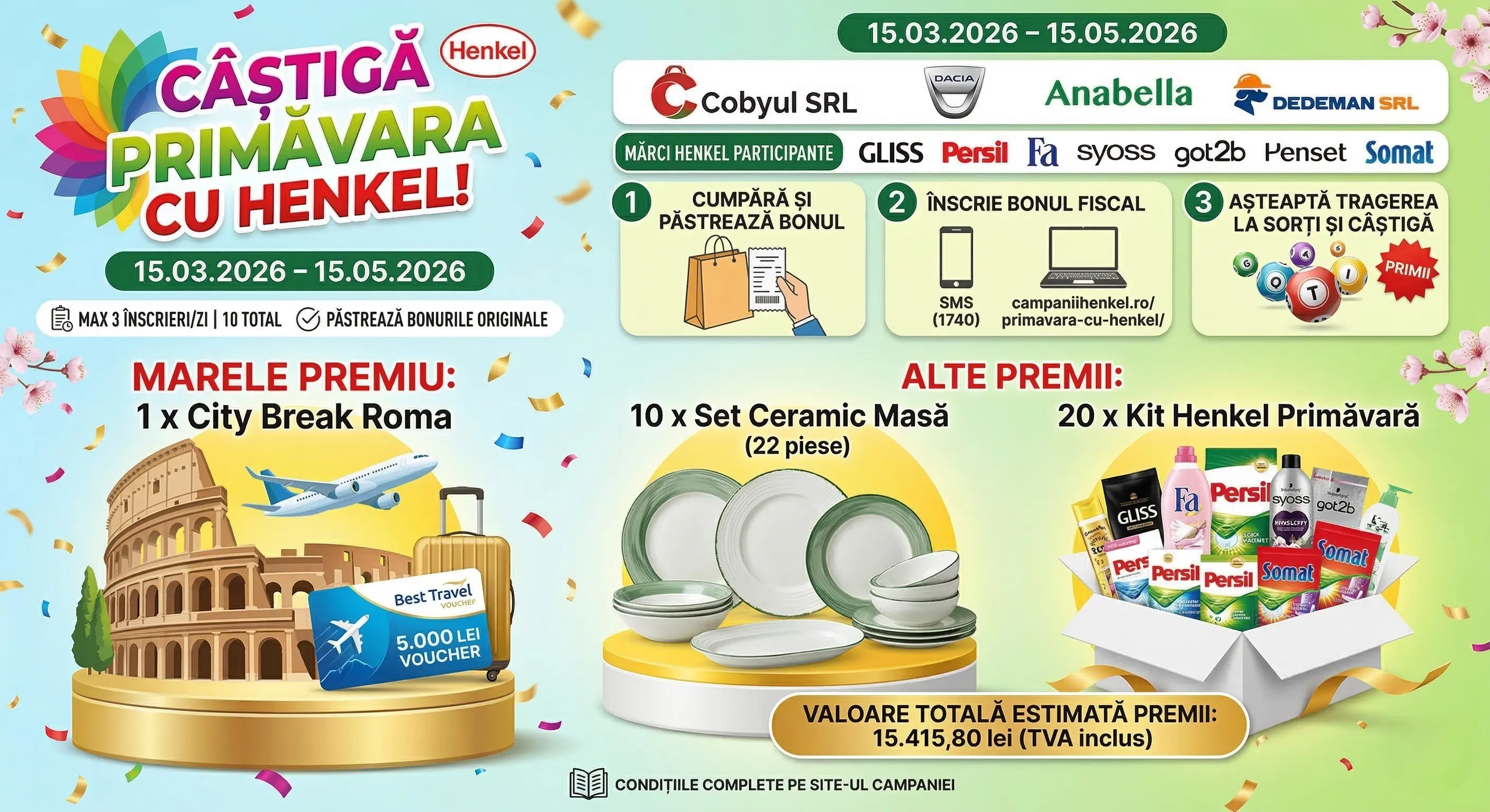 Concurs – Achiziționează orice produs participant din mărcile Henkel de la Dacia SA, COBYUL,...