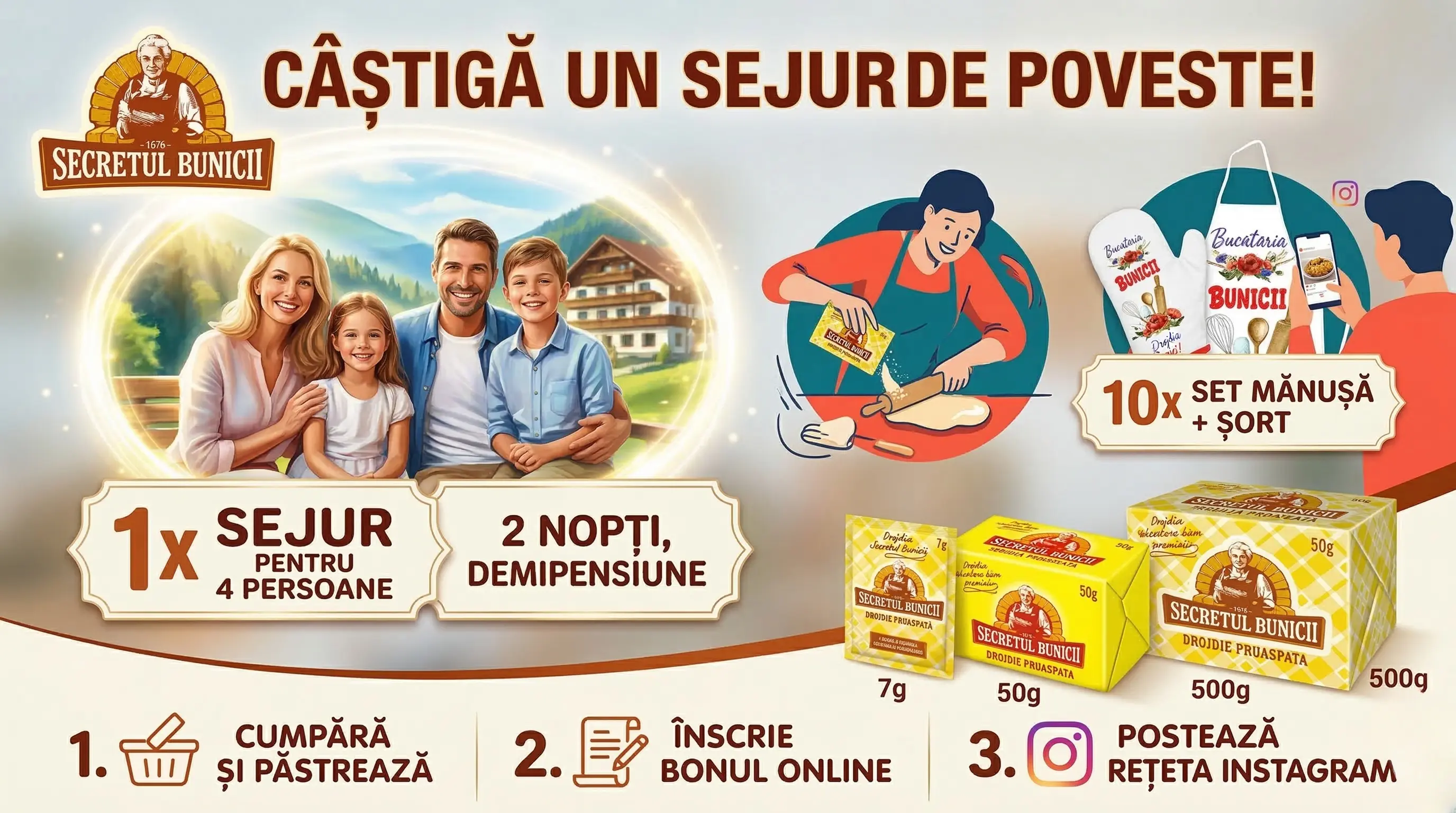 Concurs – Achiziționează Drojdia „Secretul Bunicii” de la Toate – Câștigă premii până pe 14 ...