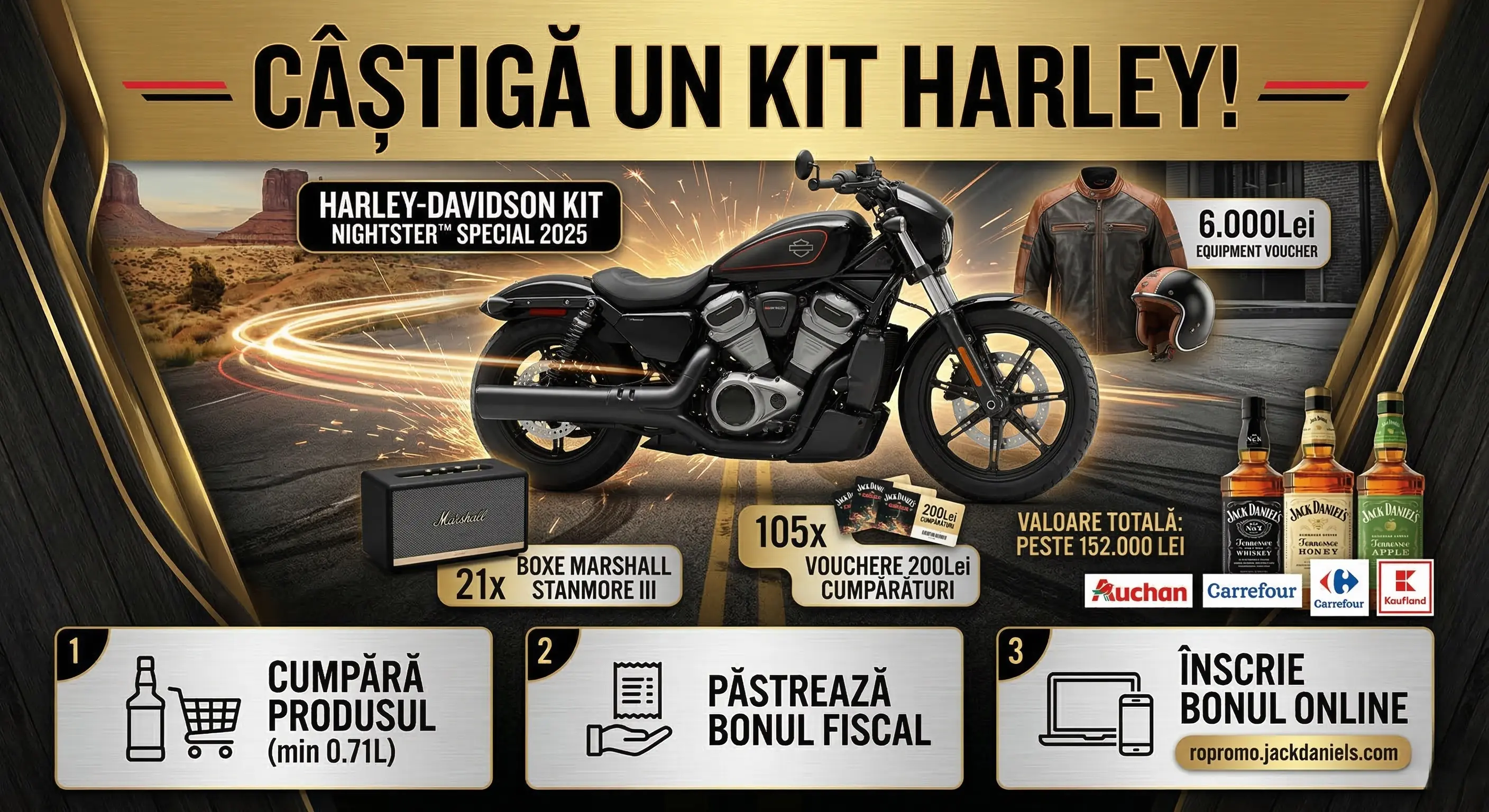 Concurs – Jack Daniel's de la Auchan, Carrefour, Kaufland – Câștigă premii până pe 5 mai 202...