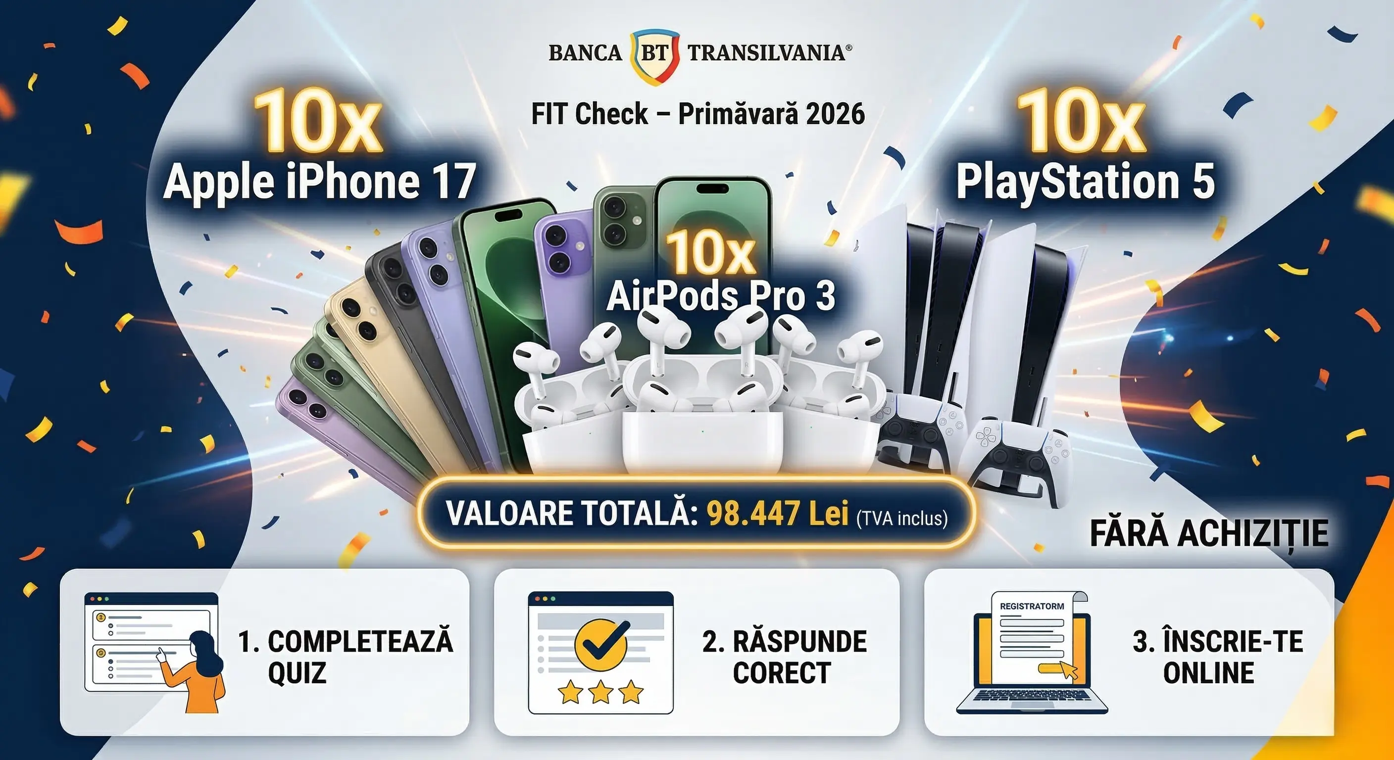 📈 Câștigă un iPhone 17 cu quiz-ul BT! ✨ - Concurs Gratuit | Concursier