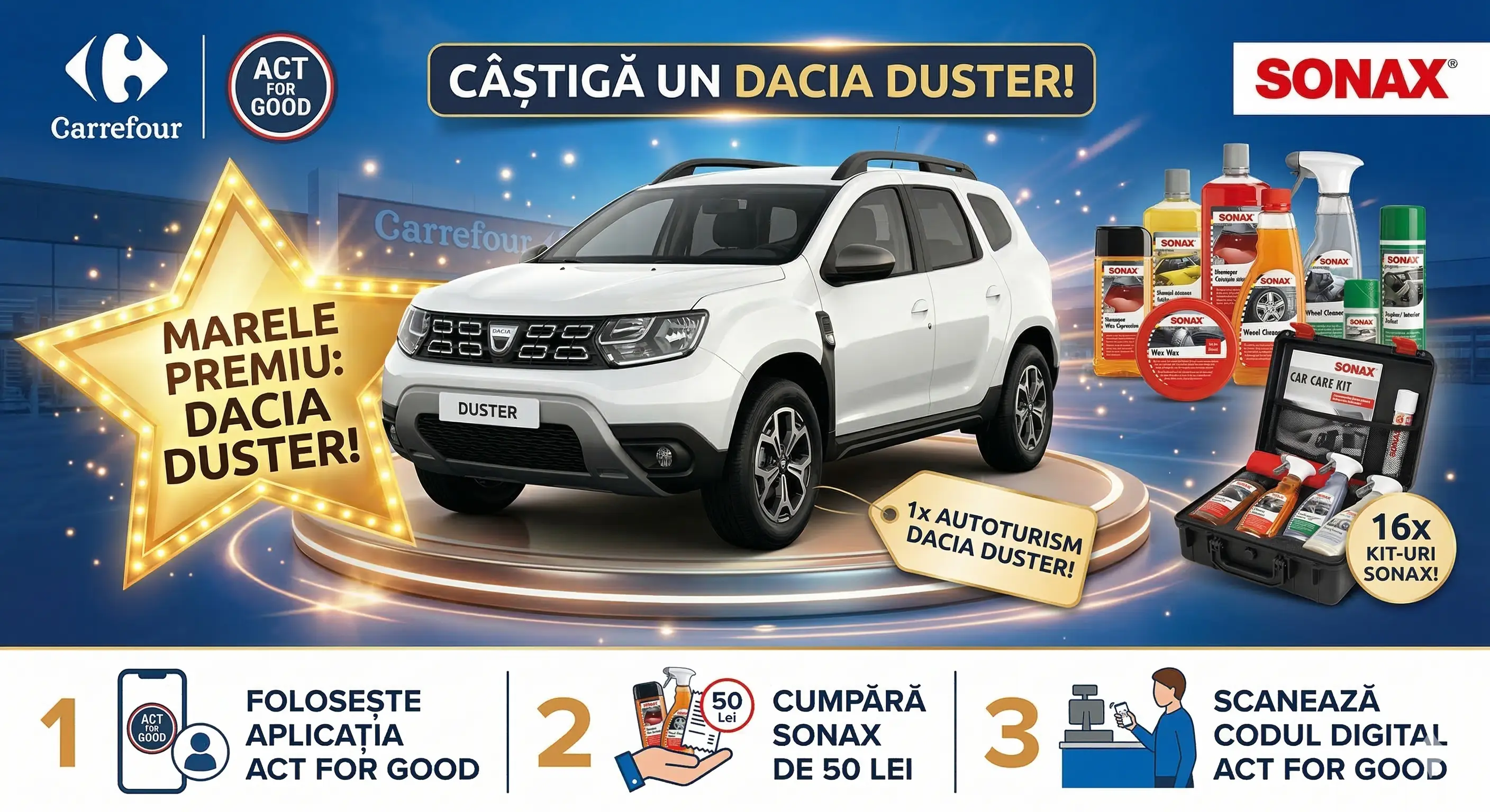 Concurs – Achiziționezi produse Sonax de minim 50 lei de la Carrefour – Câștigă premii până ...