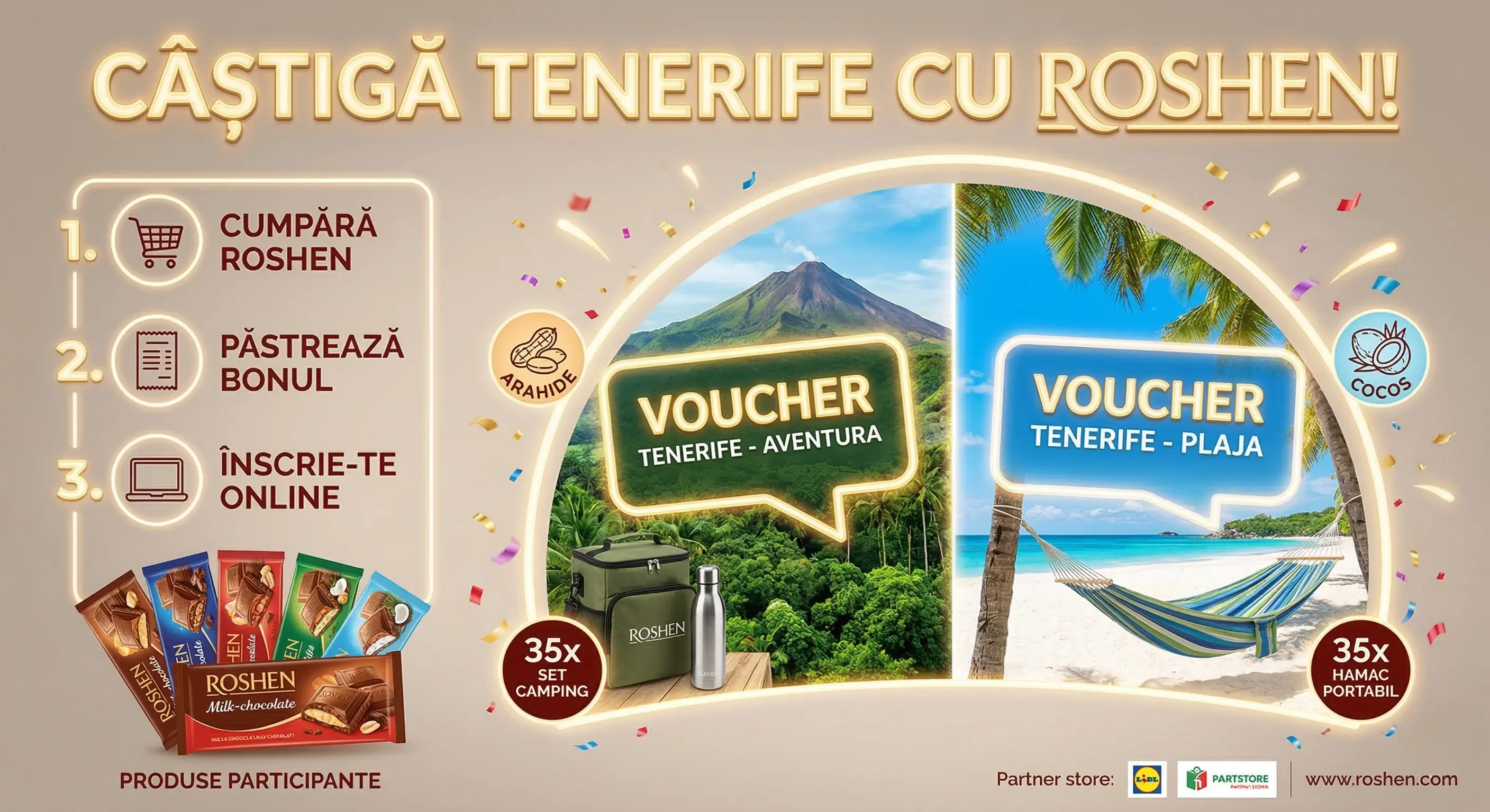 Concurs – Achiziționezi orice produs ROSHEN (batoane de ciocolată cu diferite umpluturi) de ...