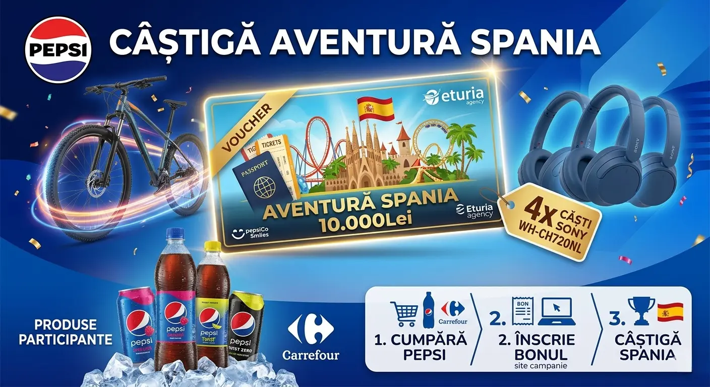 Concurs – Achiziționezi 1 Pepsi Zmeură/Twist de la Carrefour – Câștigă premii până pe 5 apri...