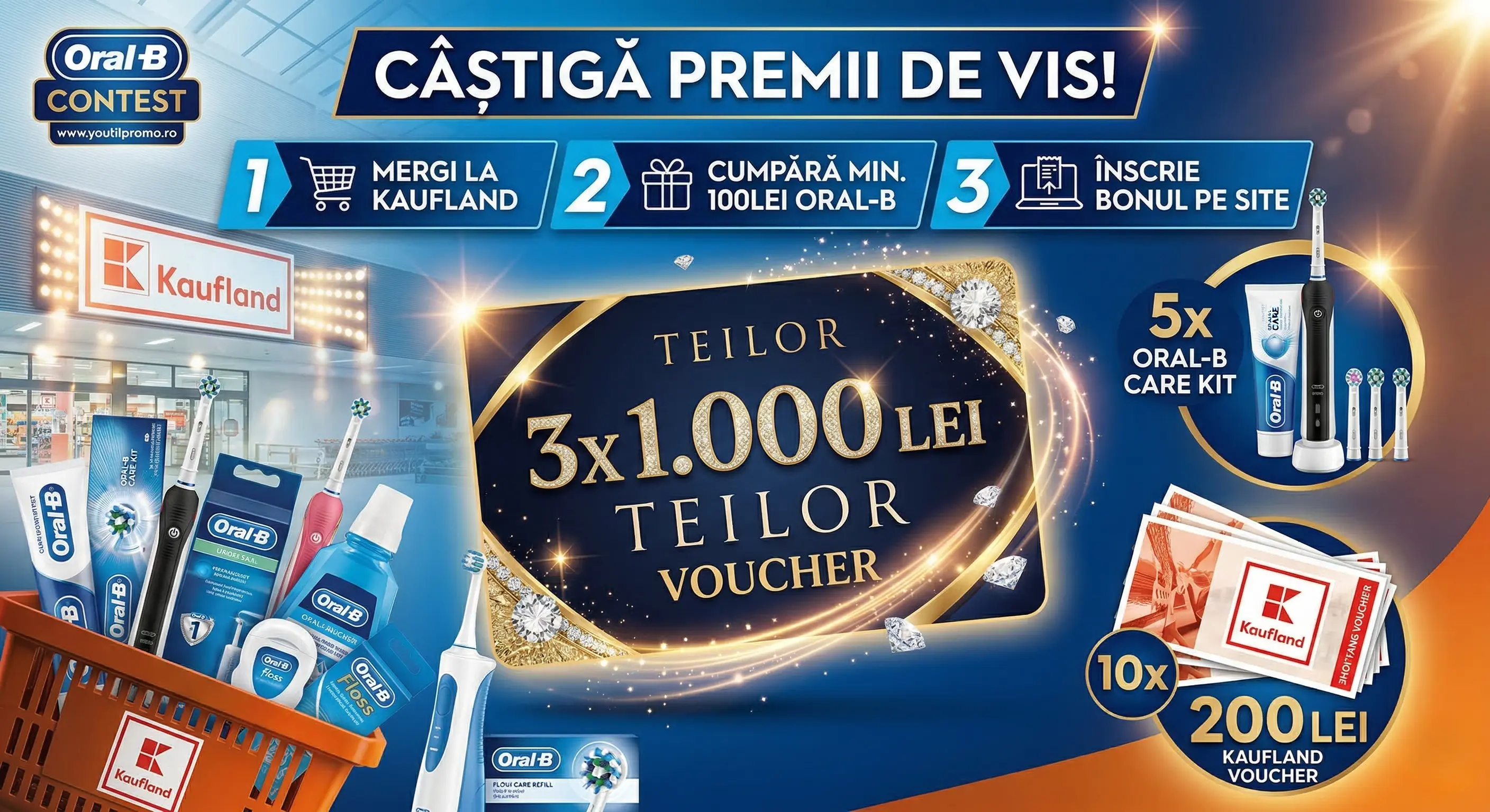 Concurs – Achiziționează Oral-B de minim 100 lei de la Kaufland – Câștigă premii până pe 17 ...