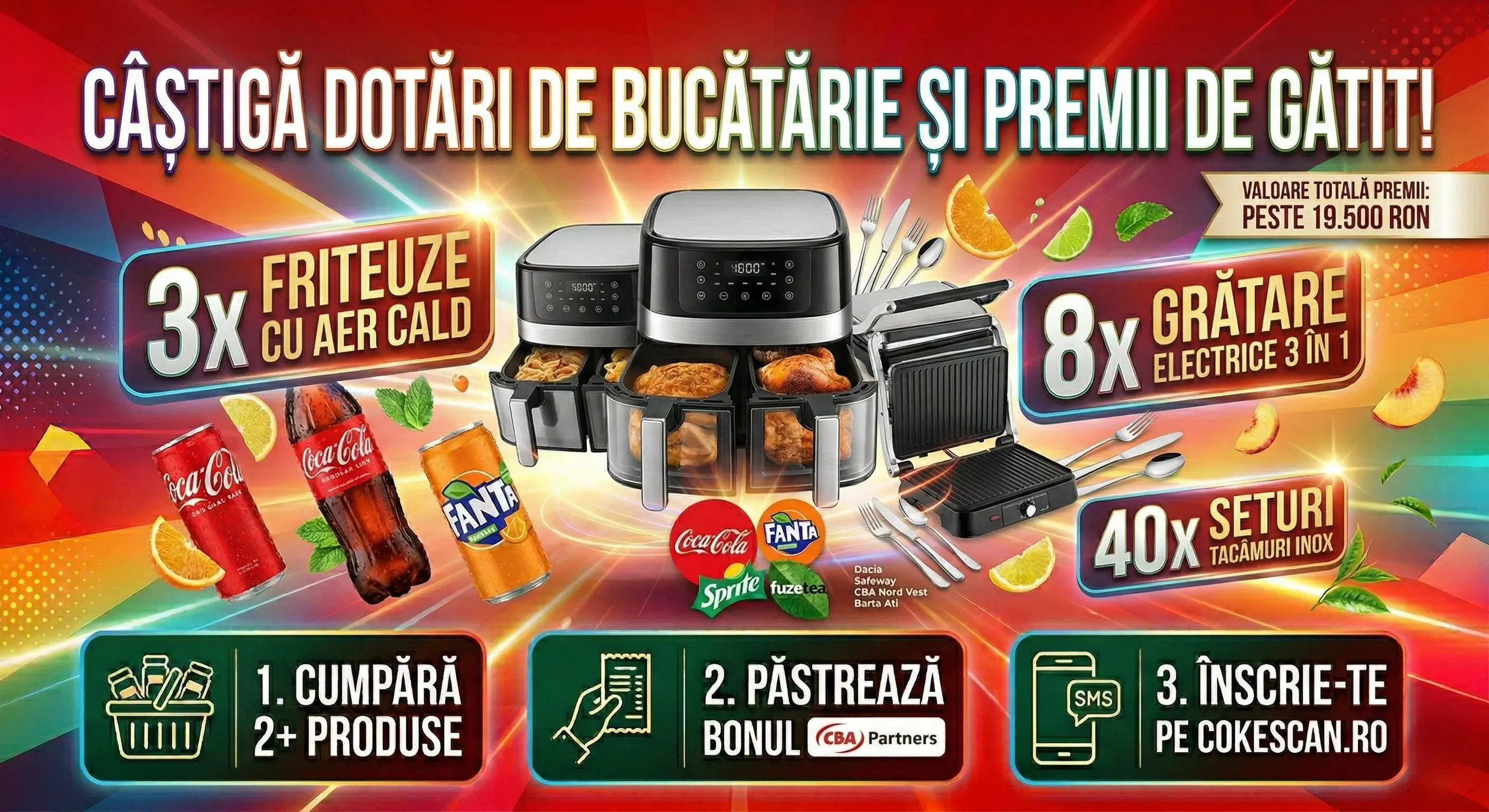 Concurs – Achiziționezi min. 2 produse Coca‑Cola, Fanta, Sprite sau Fuzetea de la Magazine p...