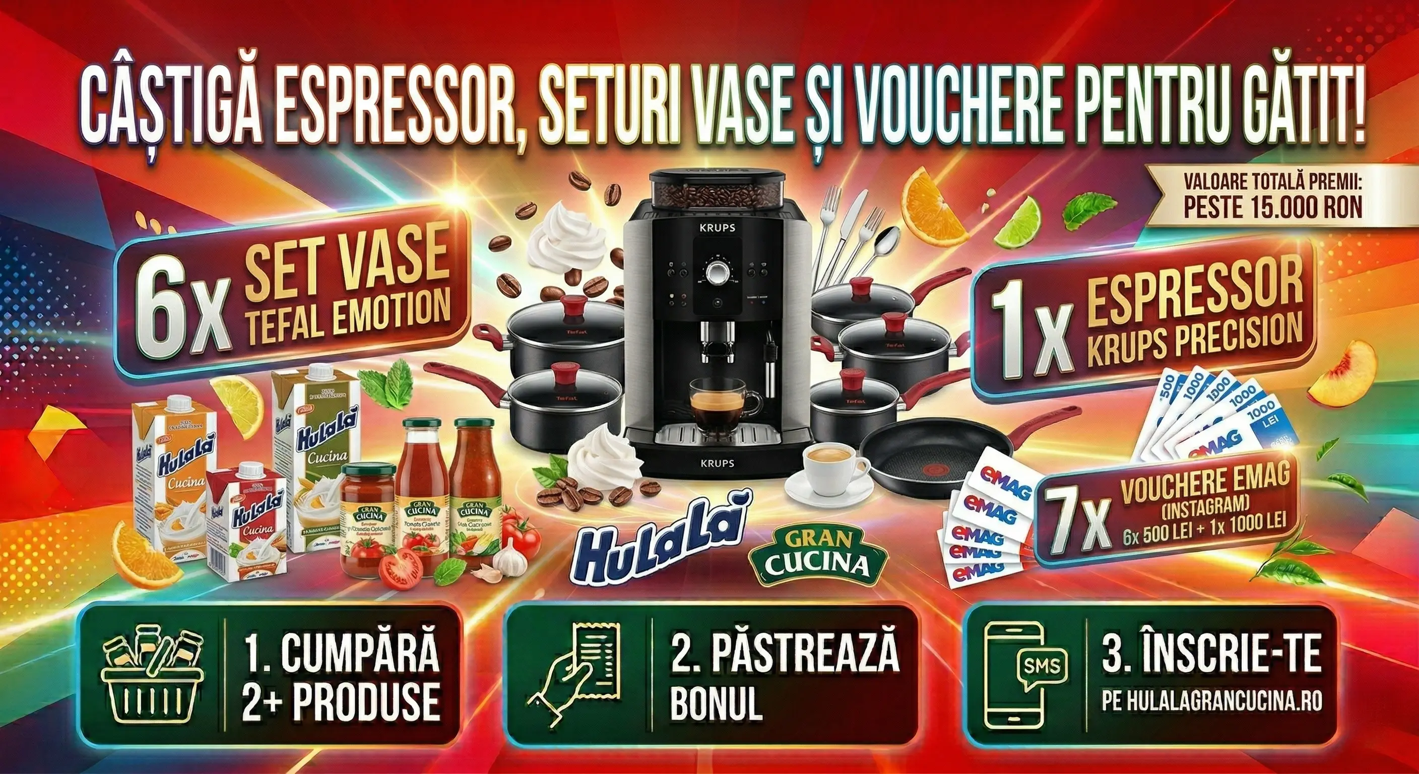 Concurs – Achiziționezi min. 2 produse Hulala sau Gran Cucina de la Toate – Câștigă premii p...
